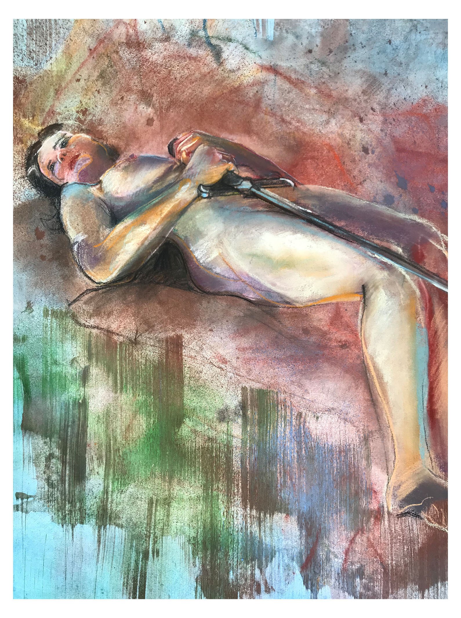 St. Martha's Dark Night, 2019, pastels on Rives BFK paper, 30 x 44 in.