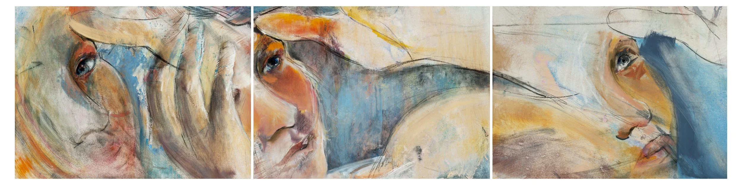 Still Here, 2025, maple board, acrylic, oil, raw pigments, 54 x 72 in