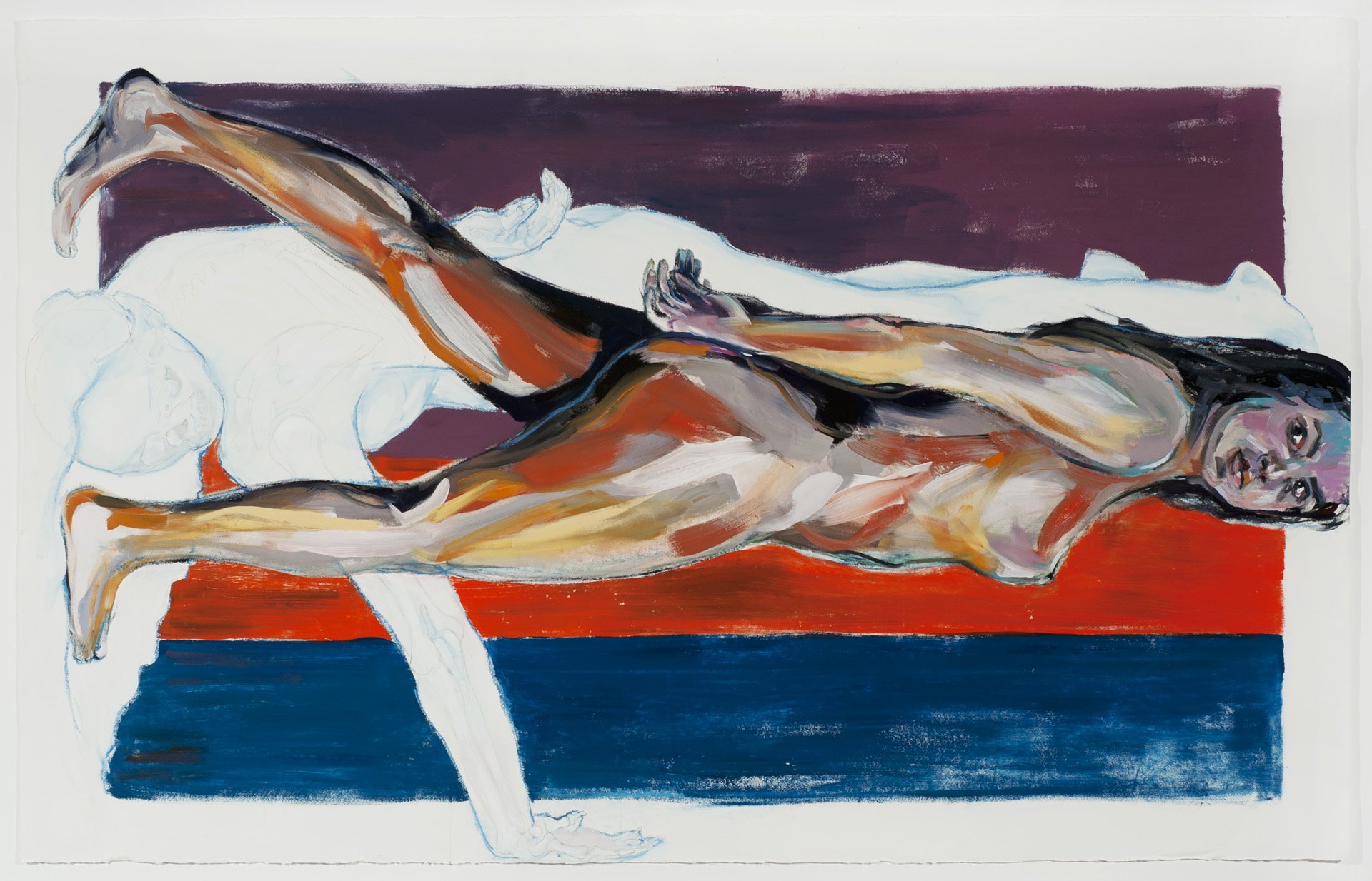 Standing Figure, 2023, acrylic and oil on 550 lb oil paper, 87 x 53 in