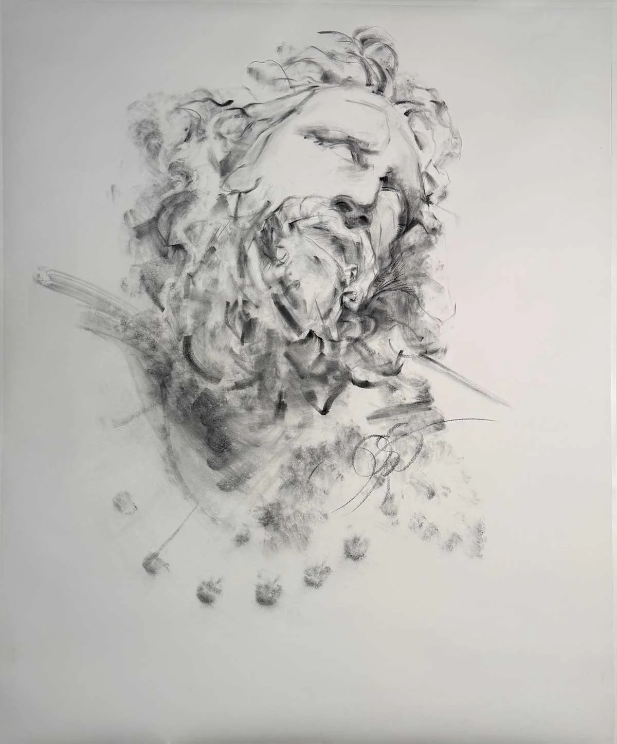 Conjectures Study, 2026, Charcoal on Arches 550 lb. Oil Paper, 61 x 51.5 in