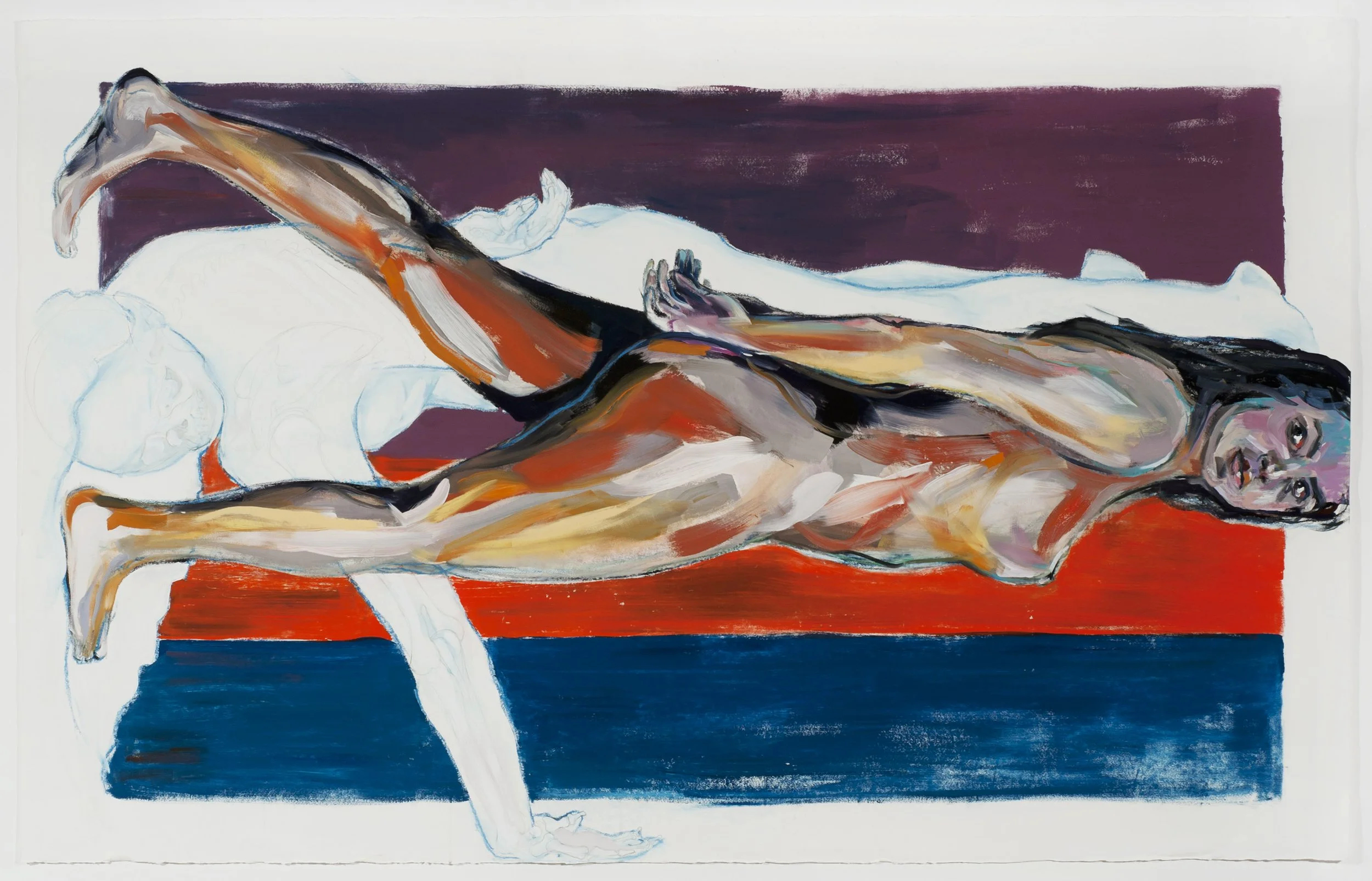 Immersed #1 (2023), acrylic and oil on 550 lb. oil paper, 87 × 53 in.