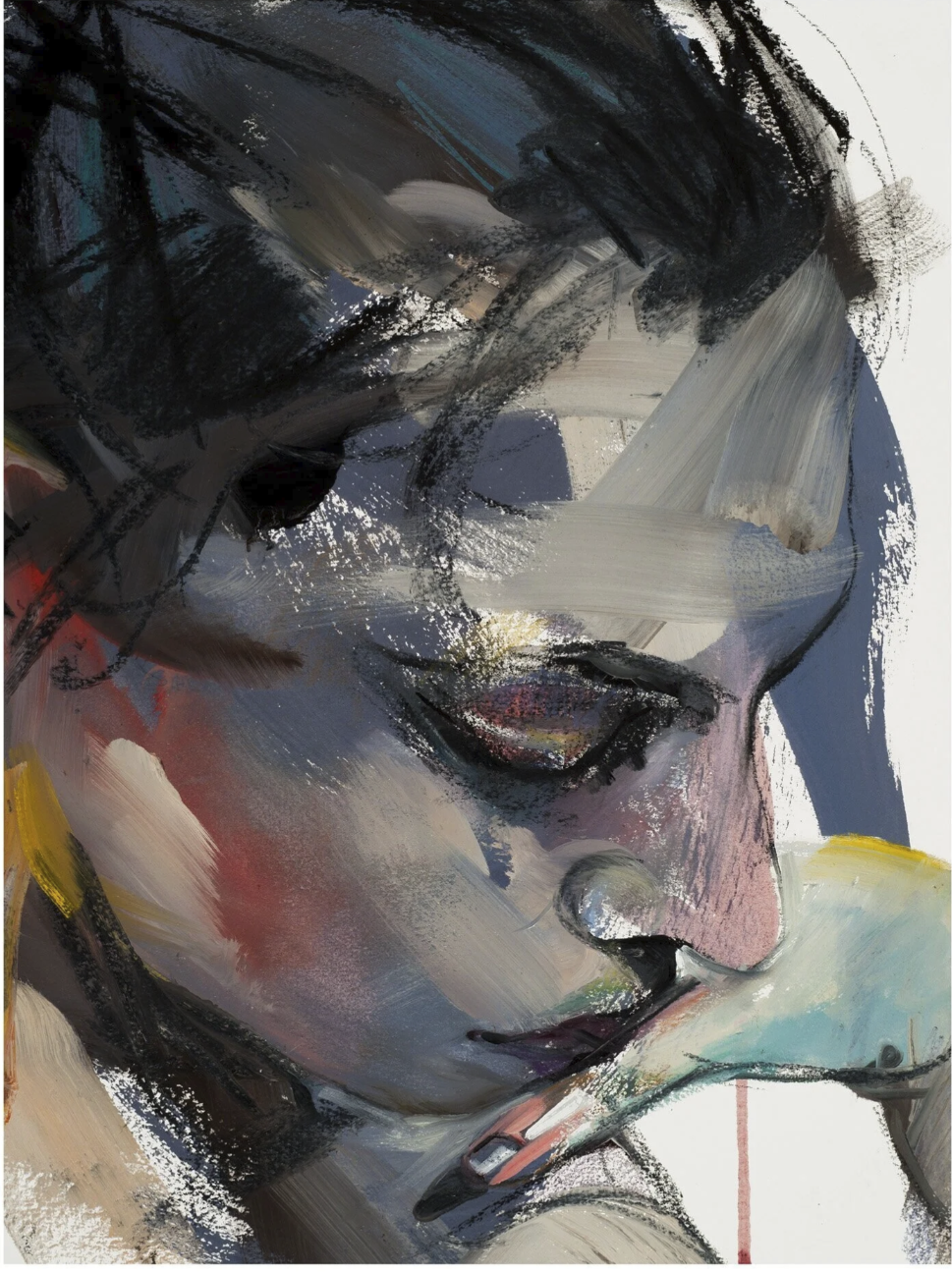 Give Me A Minute (2019) Charcoal and Oil on Arches 550 lb. Oil Paper, 21 x 14 in.