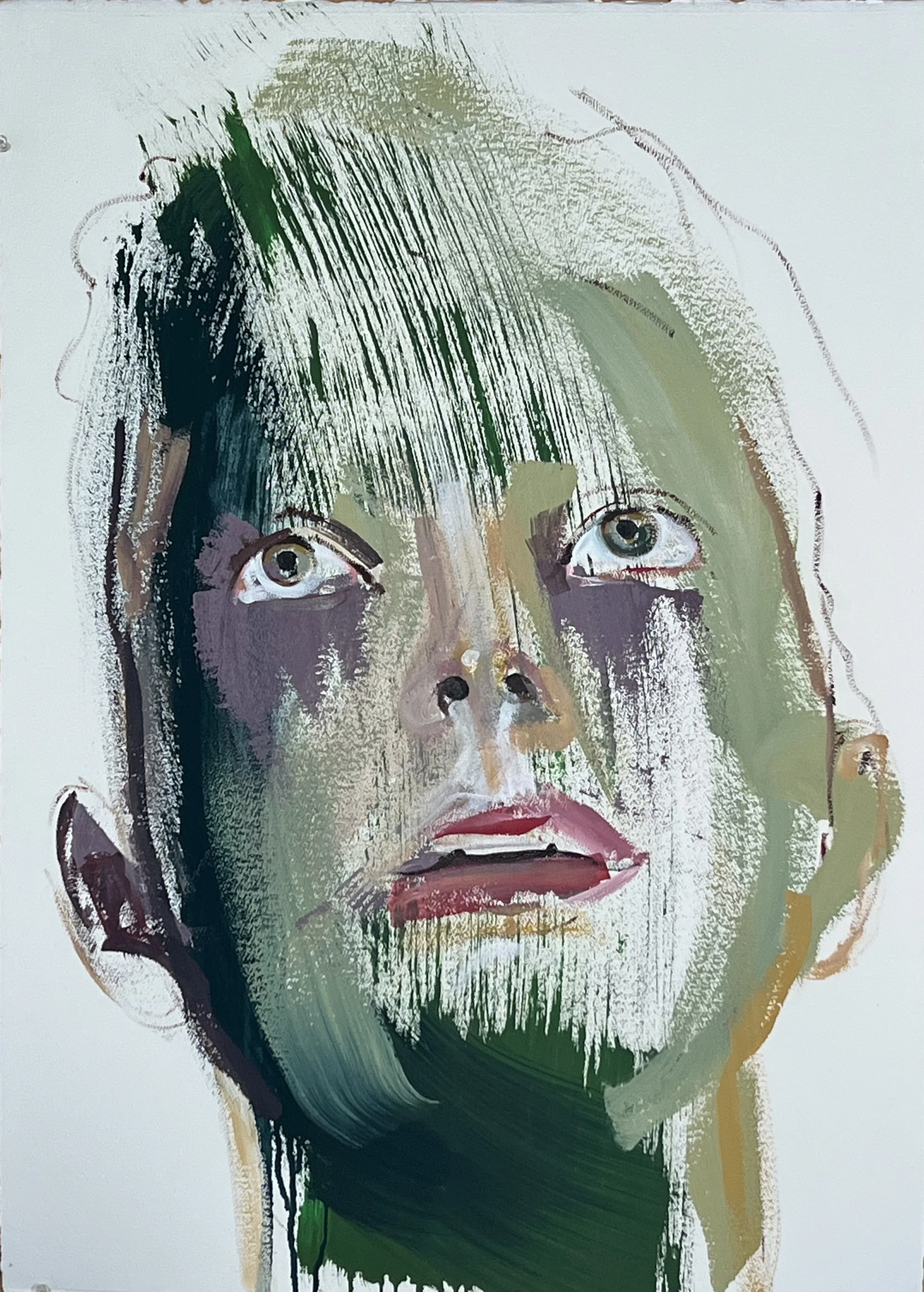 Spectra Series #4, acrylic on Arches 550 lb watercolor paper, 41.5 x 30 x 1 in