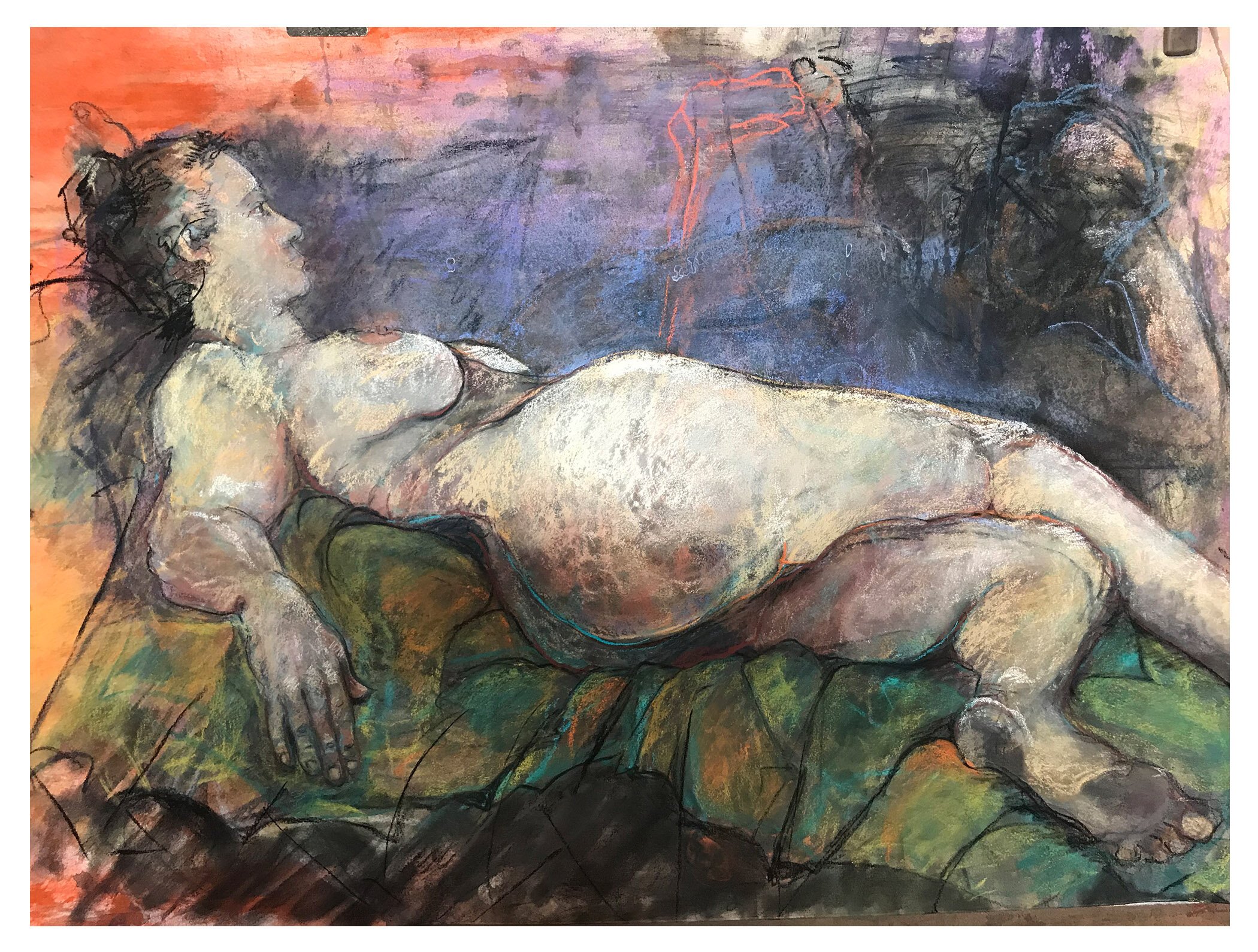 2018, pastels on Rives BFK paper, 30 x 44 in.