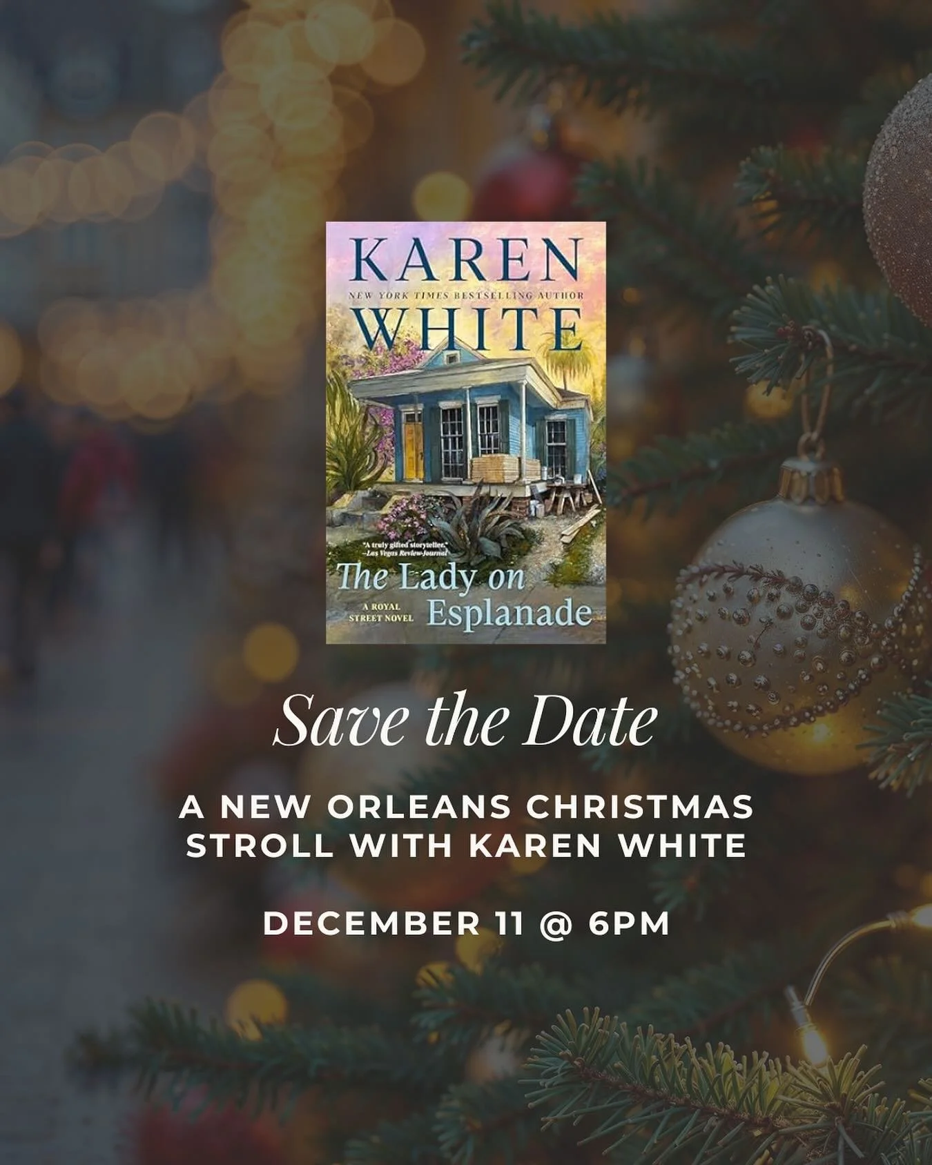 Step into the spirit of New Orleans this holiday season! 🎄✨

Join us for A New Orleans Christmas Stroll with @karenwhitewrite &mdash; an evening of holiday shopping, festive apps, wine, and a little Southern mystery as we celebrate her newest releas
