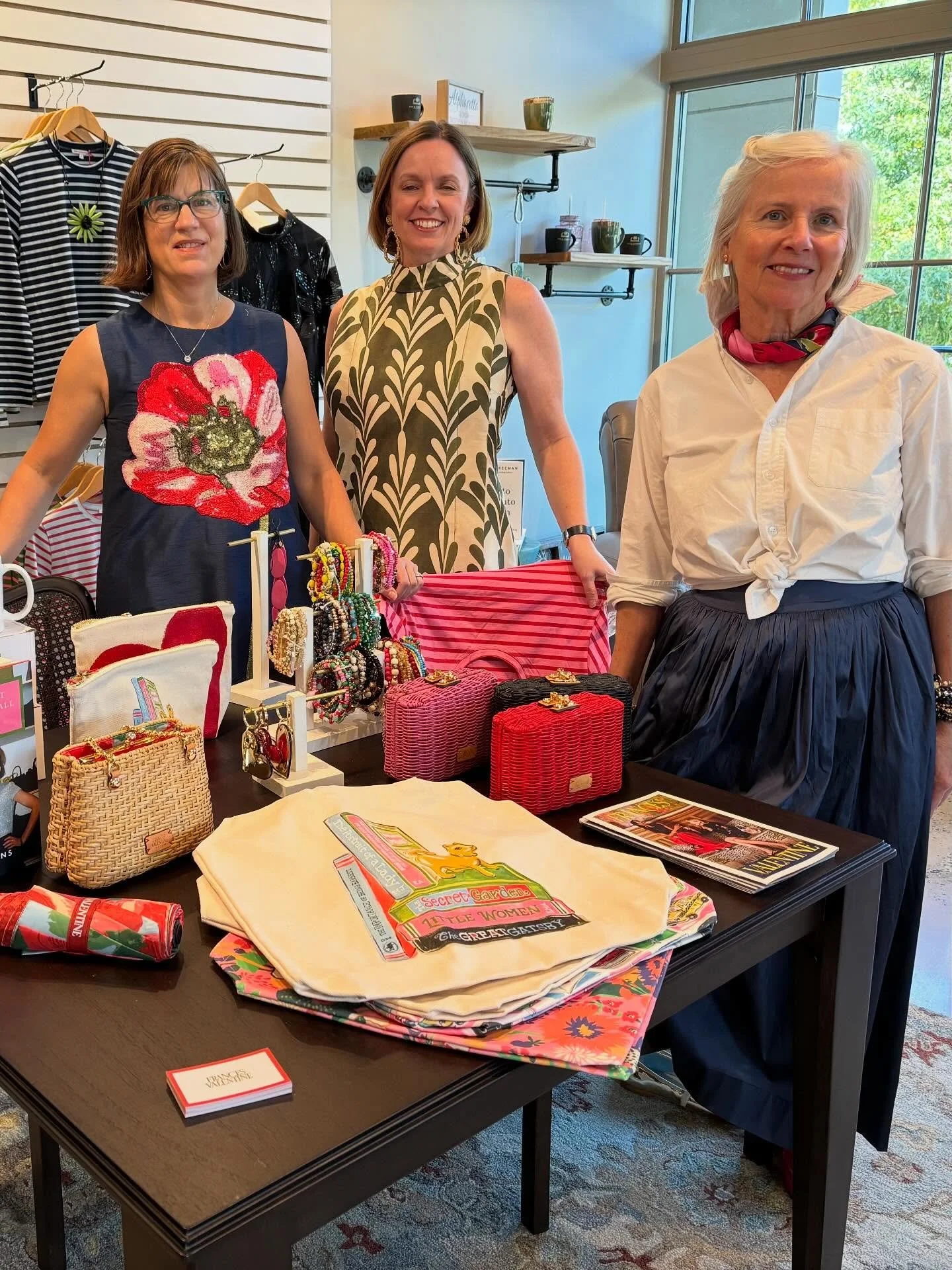 ✨ What a wonderful weekend at Poe &amp; Company!

We loved celebrating style and story with our Books, Bags &amp; @francesvalentine pre-holiday party &mdash; and congrats to our raffle winner, Wendy Cantrell, who took home the $300 Butterscotch Bag! 