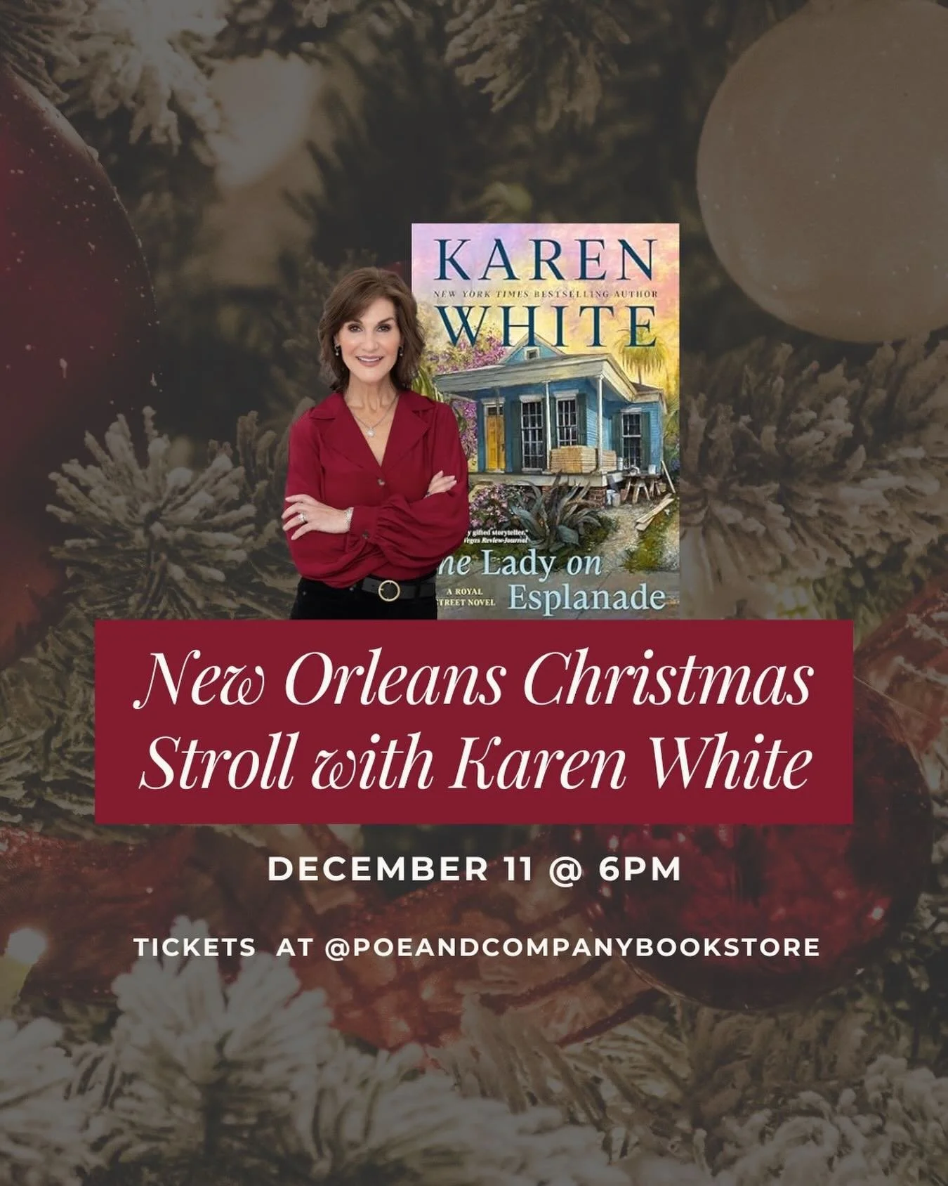 Karen White fans, this one&rsquo;s for you! 🎉 Her newest novel, &ldquo;The Lady on Esplanade,&rdquo; is officially on our shelves &mdash; a chilling, charming New Orleans mystery perfect for your holiday reading stack.

And we can&rsquo;t wait to ce