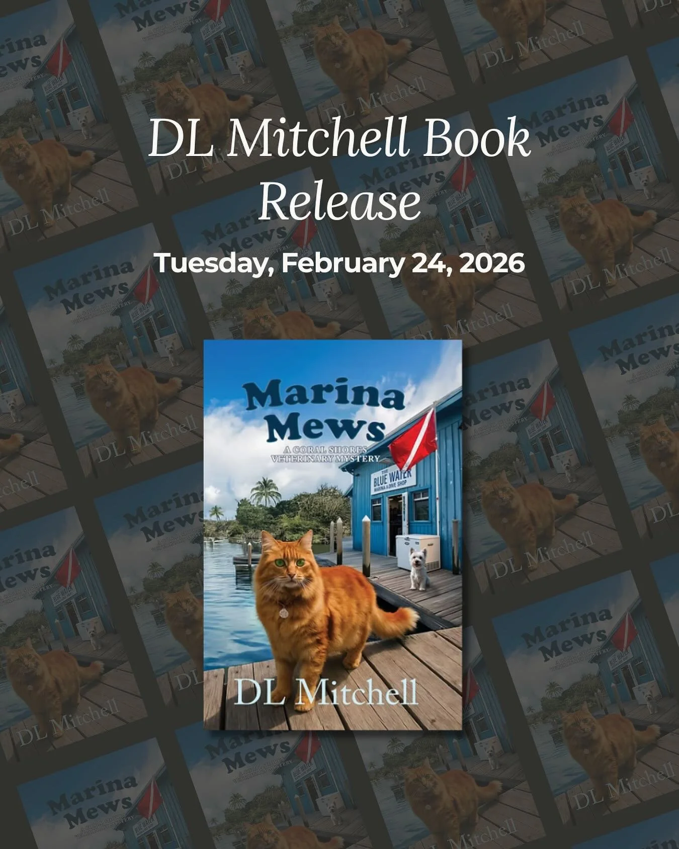 Join us at Poe and Company on February 24th at 5:30pm for a special author signing with local author DL Mitchell, celebrating her newest release &ldquo;Marina Mews&rdquo;&mdash;the third book in the Coral Shores Veterinary Mystery Series! 🐾✨

Meet t
