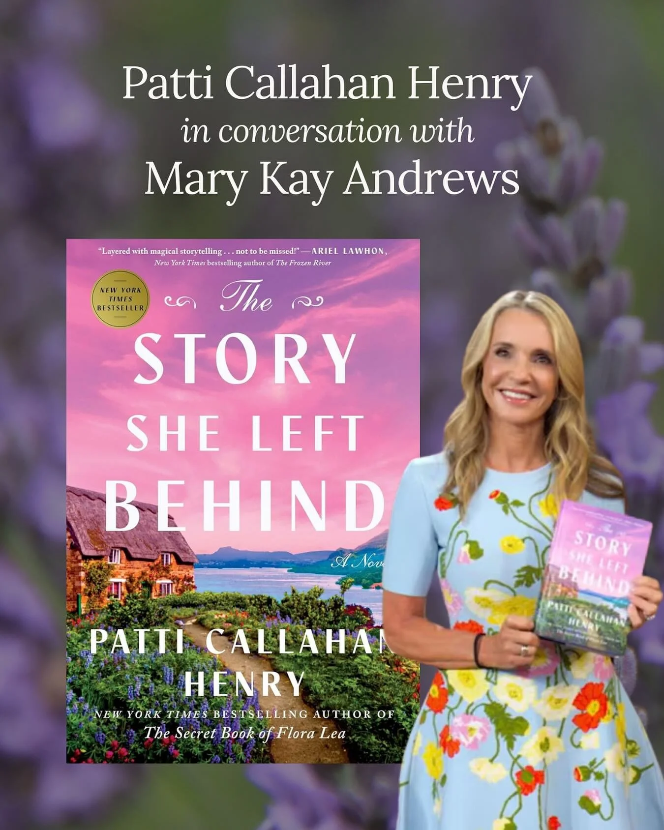 NYT Bestselling Author, Patti Callahan Henry is coming to Poe &amp; Company! ✨📚

Join us March 2 at 11am for a special luncheon celebrating The Story She Left Behind, featuring Patti in conversation with Mary Kay Andrews. Your ticket includes the pa