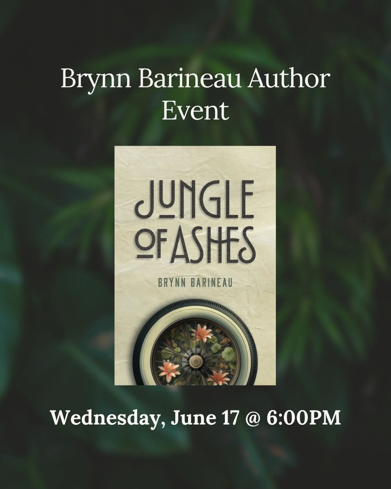 There&rsquo;s nothing better than a summer evening spent talking books! 📚✨

Join us on June 17 from 6&ndash;8PM for a special event with author Brynn Barineau celebrating the release of her new novel, &ldquo;Jungle of Ashes&rdquo;. Brynn will be joi