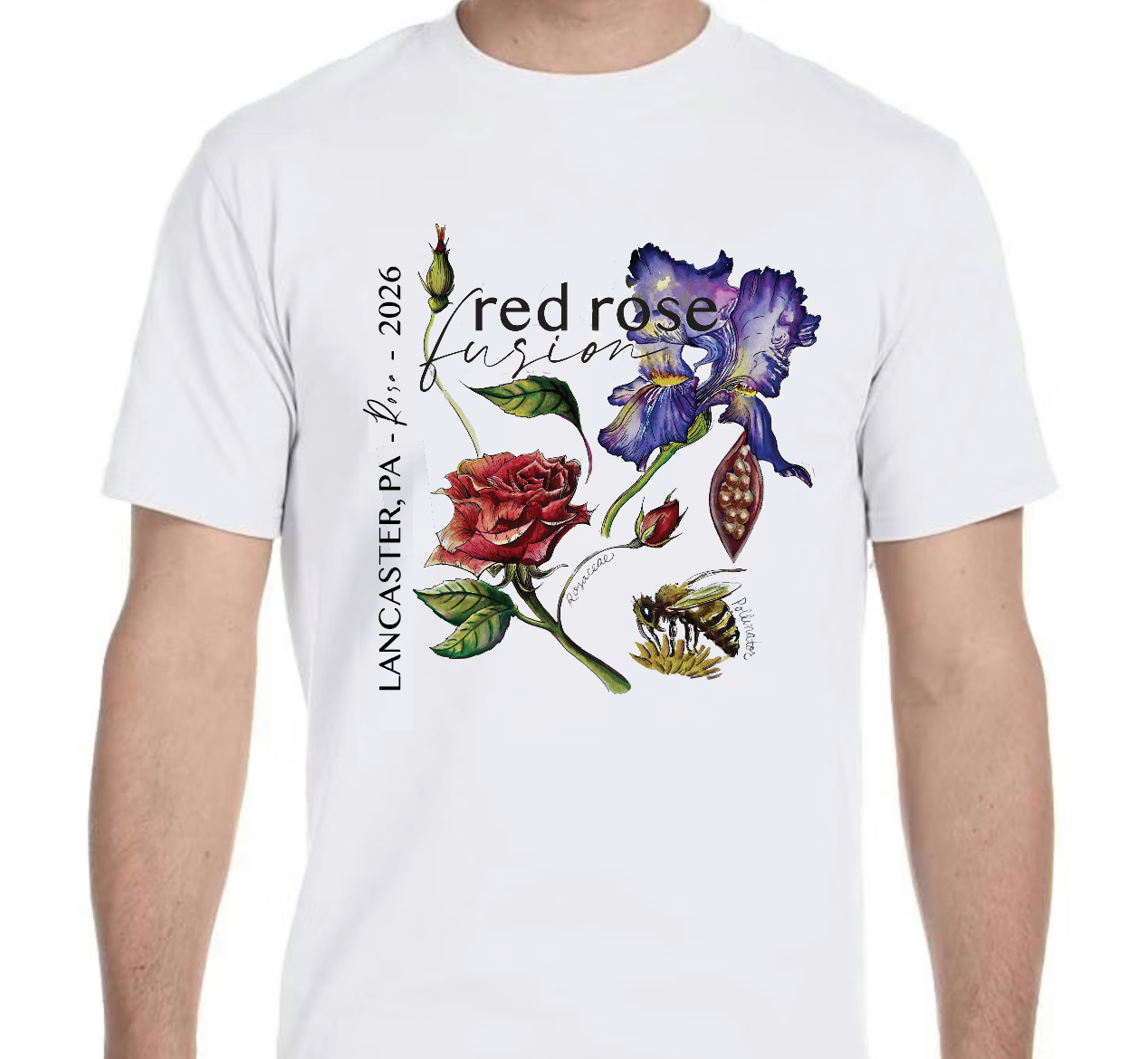 red rose fusion t-shirt