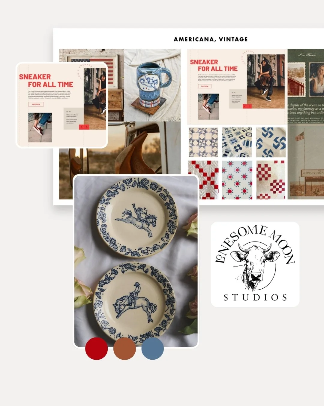 We&rsquo;re so excited to begin a new website project with @lonesomemoonstudios &mdash; an artist creating handcrafted ceramics inspired by western life, vintage character, and pieces designed to be kept for years to come.

As we started the project,
