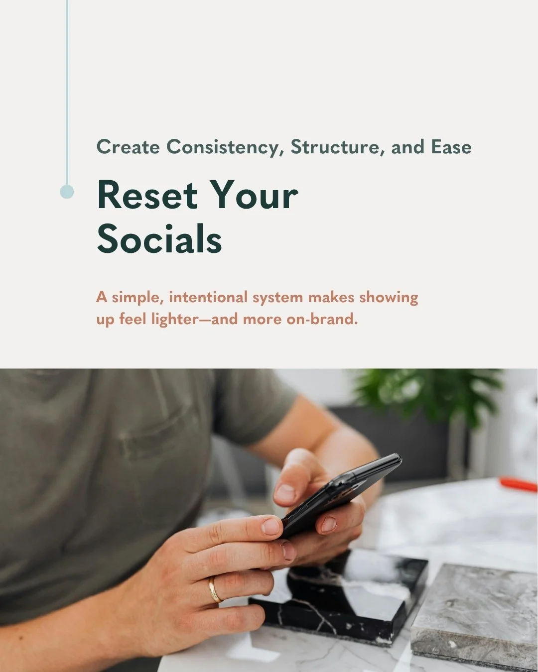 Your social presence should support your brand&mdash;not overwhelm you.
Start by streamlining your content, refining your visuals, and creating more consistency across your feed.

A little structure can make showing up feel more natural, more cohesiv