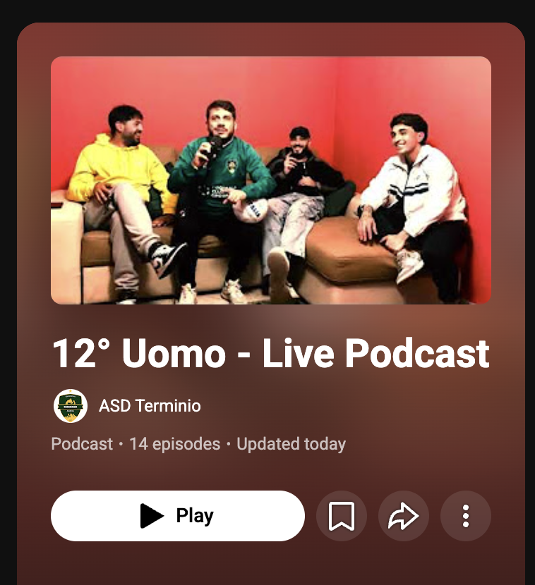 Watch our Live Podcast 12 Uomo each Monday night!
