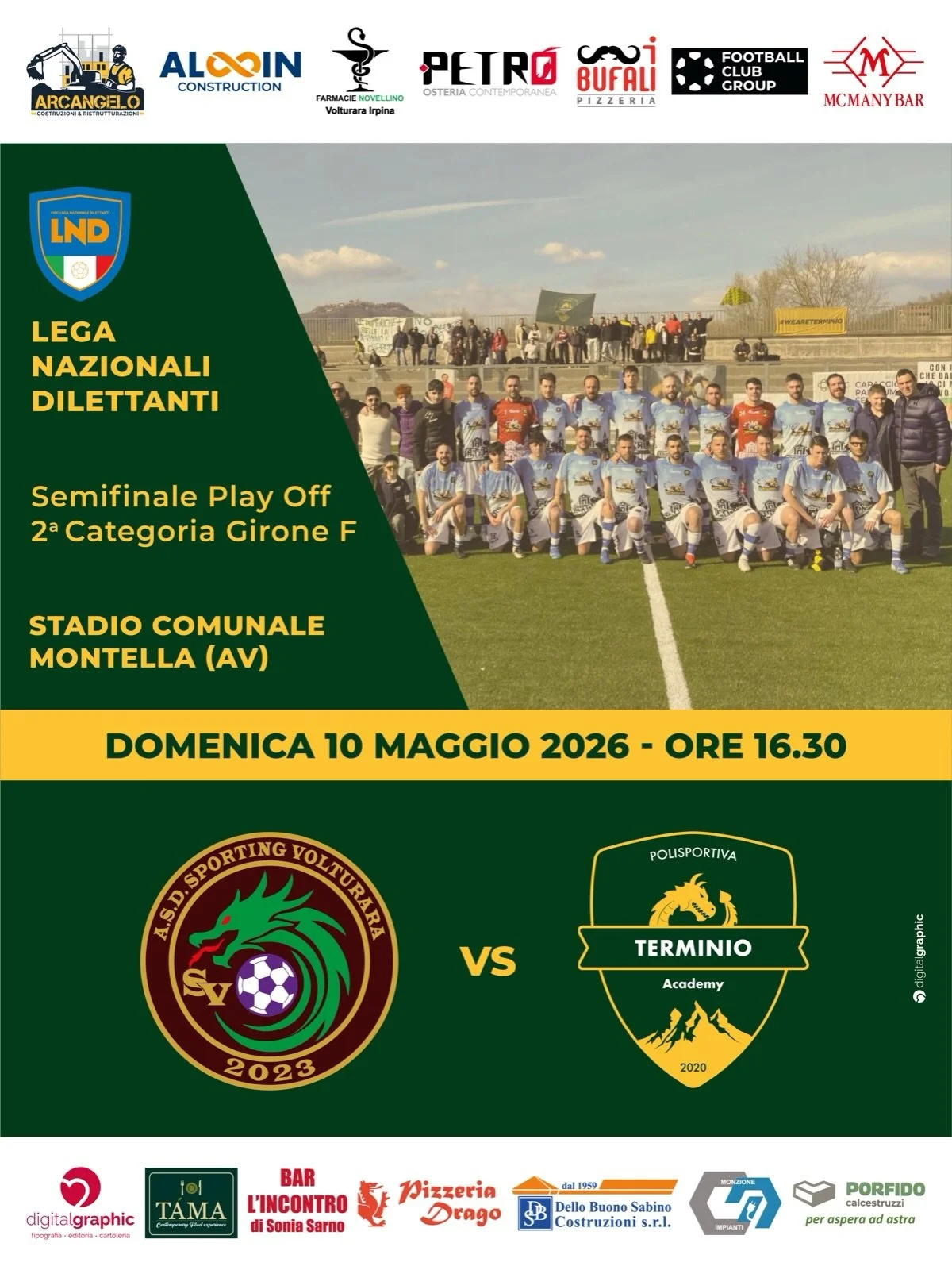 Semifinale! Derby del Dragone! Ci siamo! 🐉🔥🐉 tutti insieme per il nostro sogno, per la nostra terra. Ci vediamo domenica allo stadio a Montella&hellip;carichi, pronti, draghi ! 

#secondacategoria #playoff #calcio #soccer #futbol