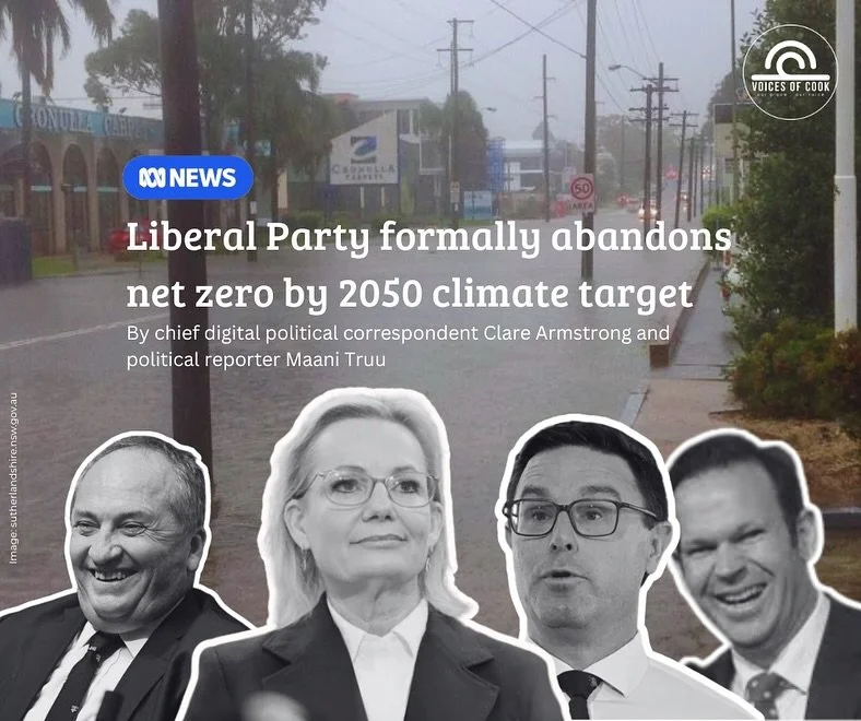 The Liberal Party has agreed to scrap its commitment to reach net zero emissions by 2050, which was first set under the Morrison government.

So we ask - does this anti net zero position represent you? 

We think it&rsquo;s further proof it&rsquo;s h