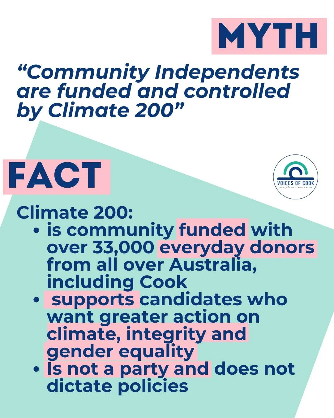 Let&rsquo;s clear the air on how community independents actually work. 

There&rsquo;s a lot of noise out there about who pulls the strings. The truth? Local communities do. Climate 200 acts as a booster seat, not a driver&rsquo;s seat. They provide 