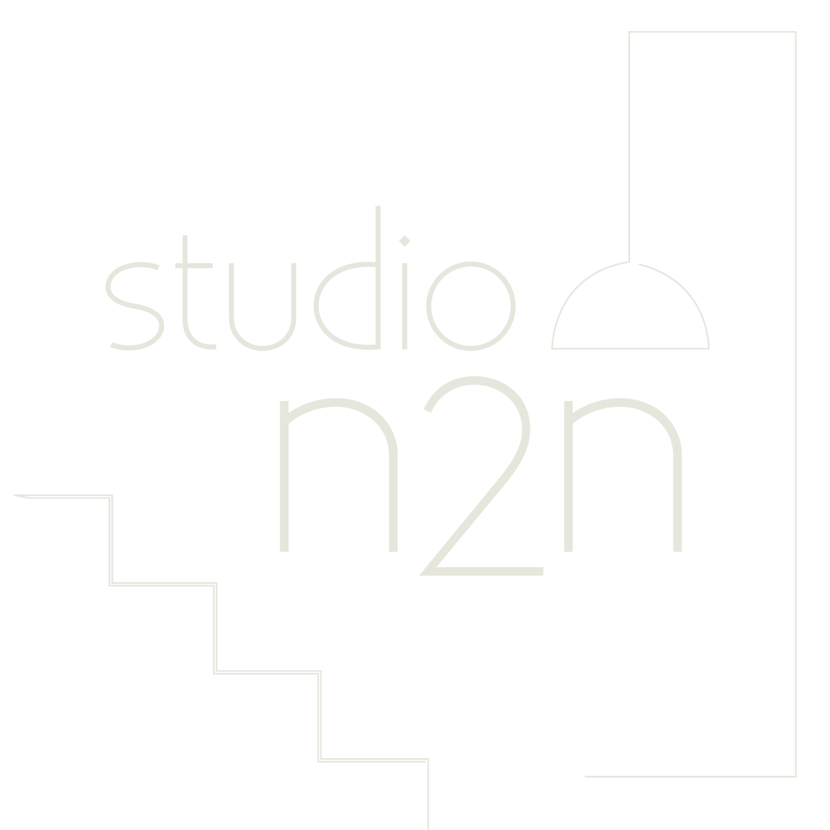 Logo for Studio N2N with text and a stylized hanging lamp icon.