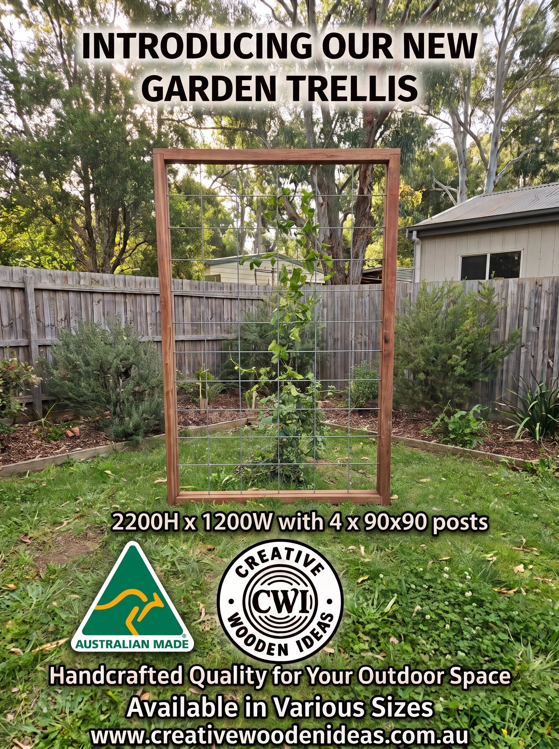ROSCO90 - Standing 4 sided Trellis 2200 x 1200 / 90
