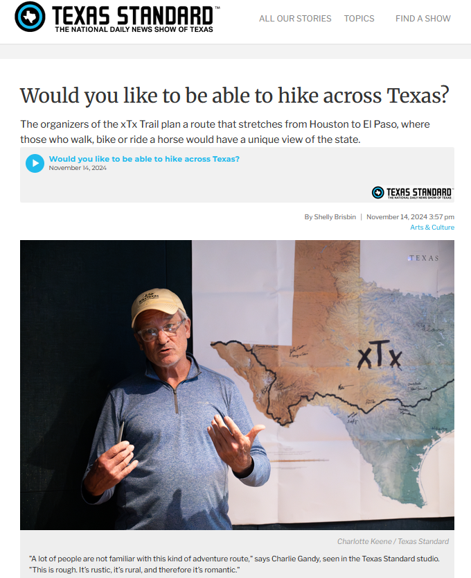 Charlie interviewed on The Texas Standard