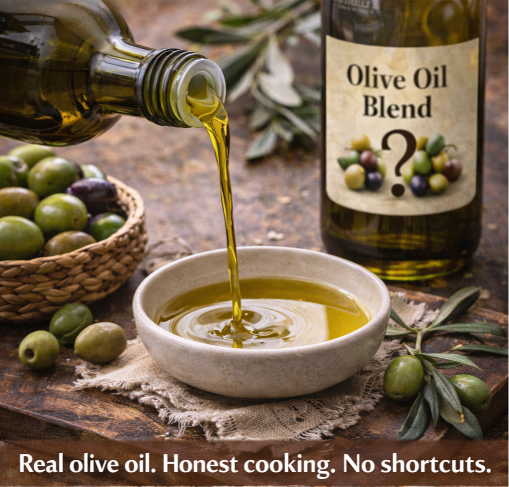 Extra-Virgin Olive Oil for Cooking — Not “Olive Blend”