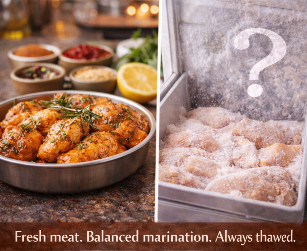 Freshly Marinated Meats — Never Frozen