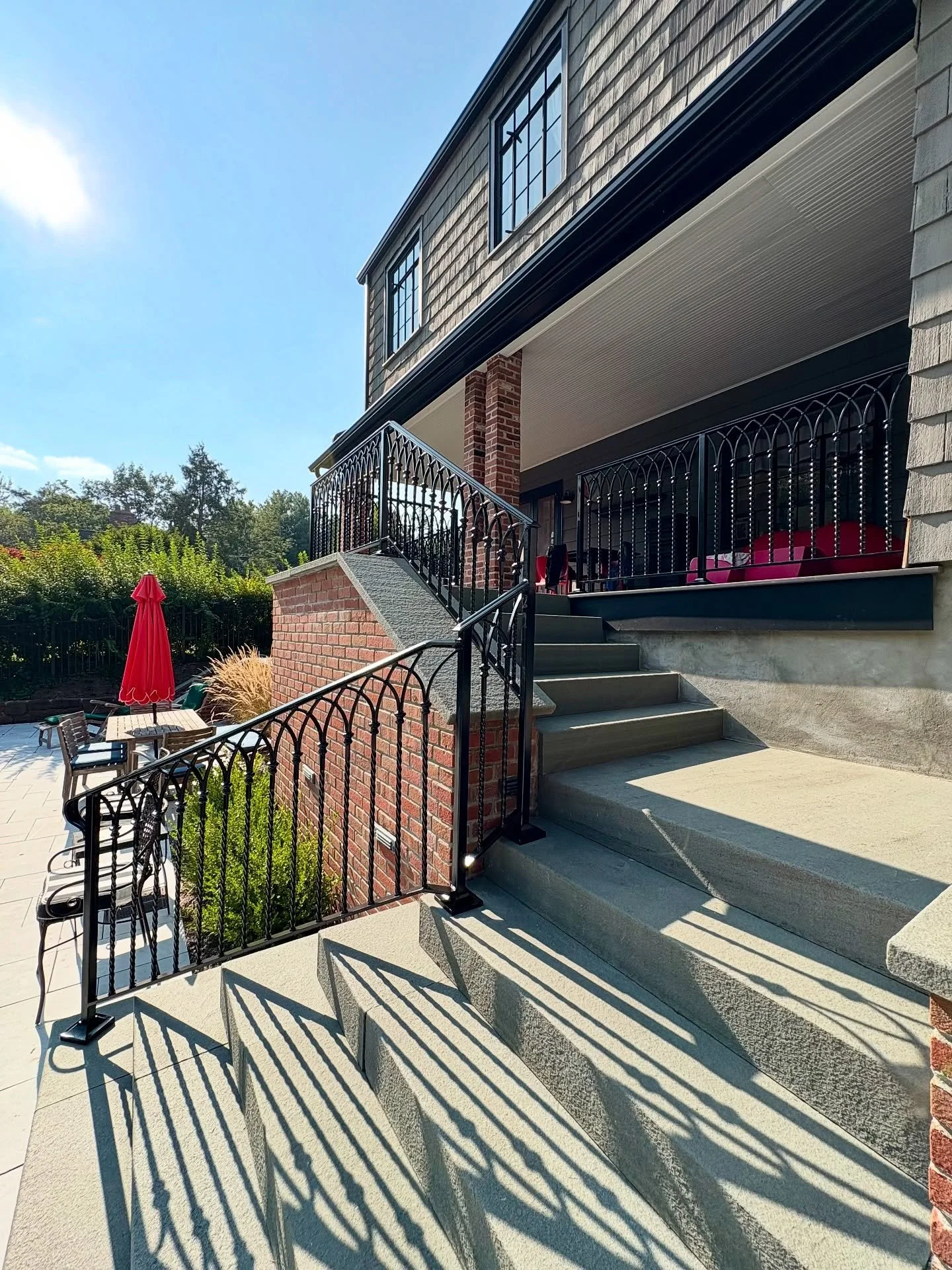 Check out these ornamental wrought iron railings we fabricated and installed for a home in West Hartford!