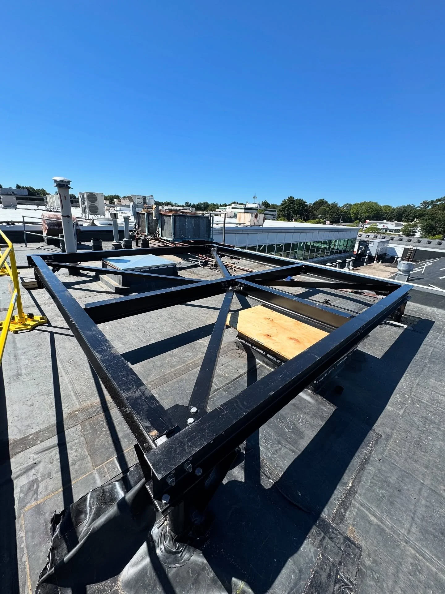 Check out this dunnage frame we built for a Big Y. This frame will become the mounting point for the stores new AC condenser!