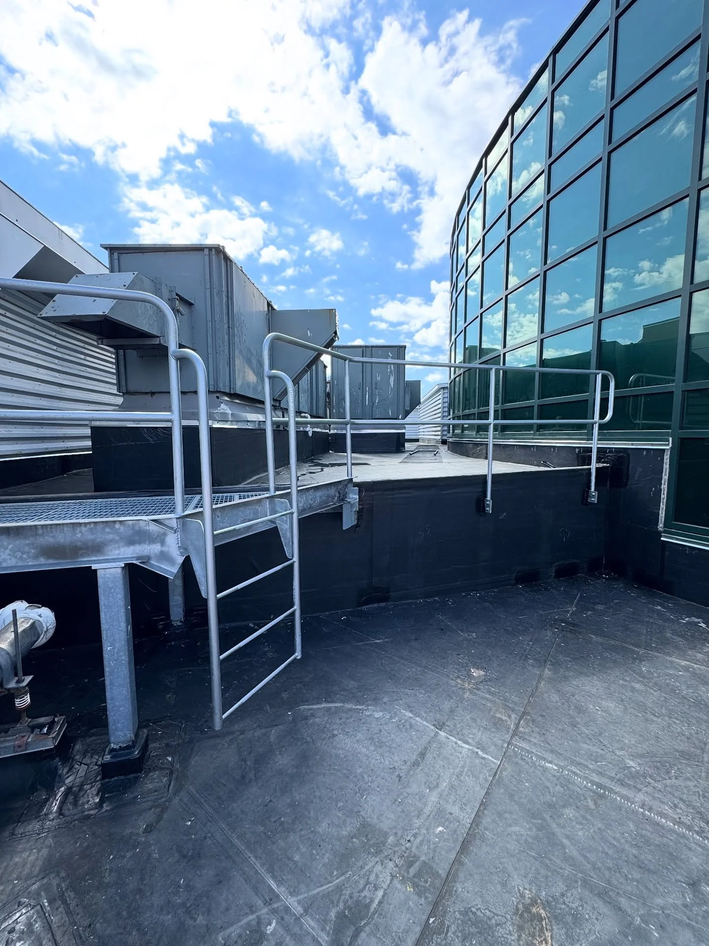 Check out these galvanized railings and ladder we made at UConn on top of an existing platform!