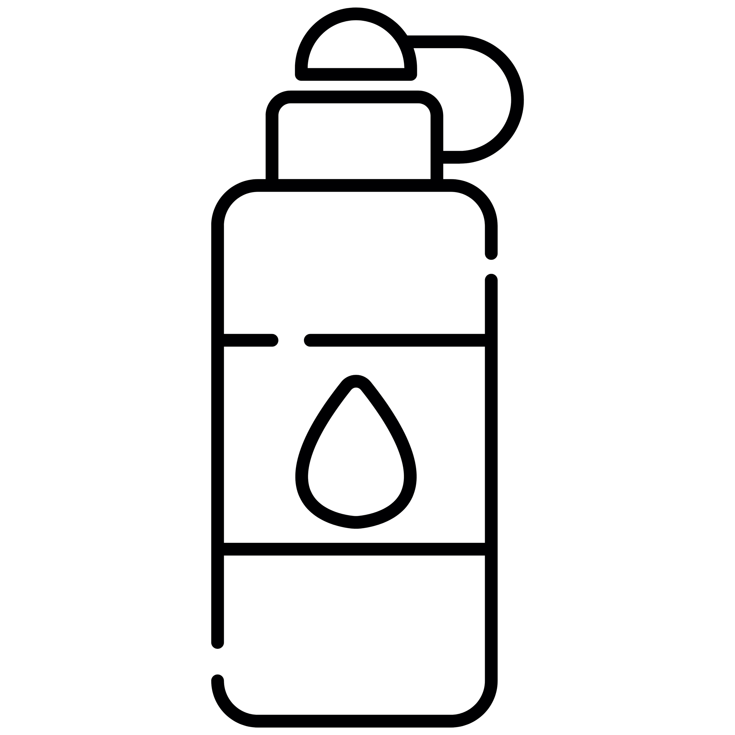 Line drawing of a backpack with a rounded top flap and a front pocket, depicted in black outline.