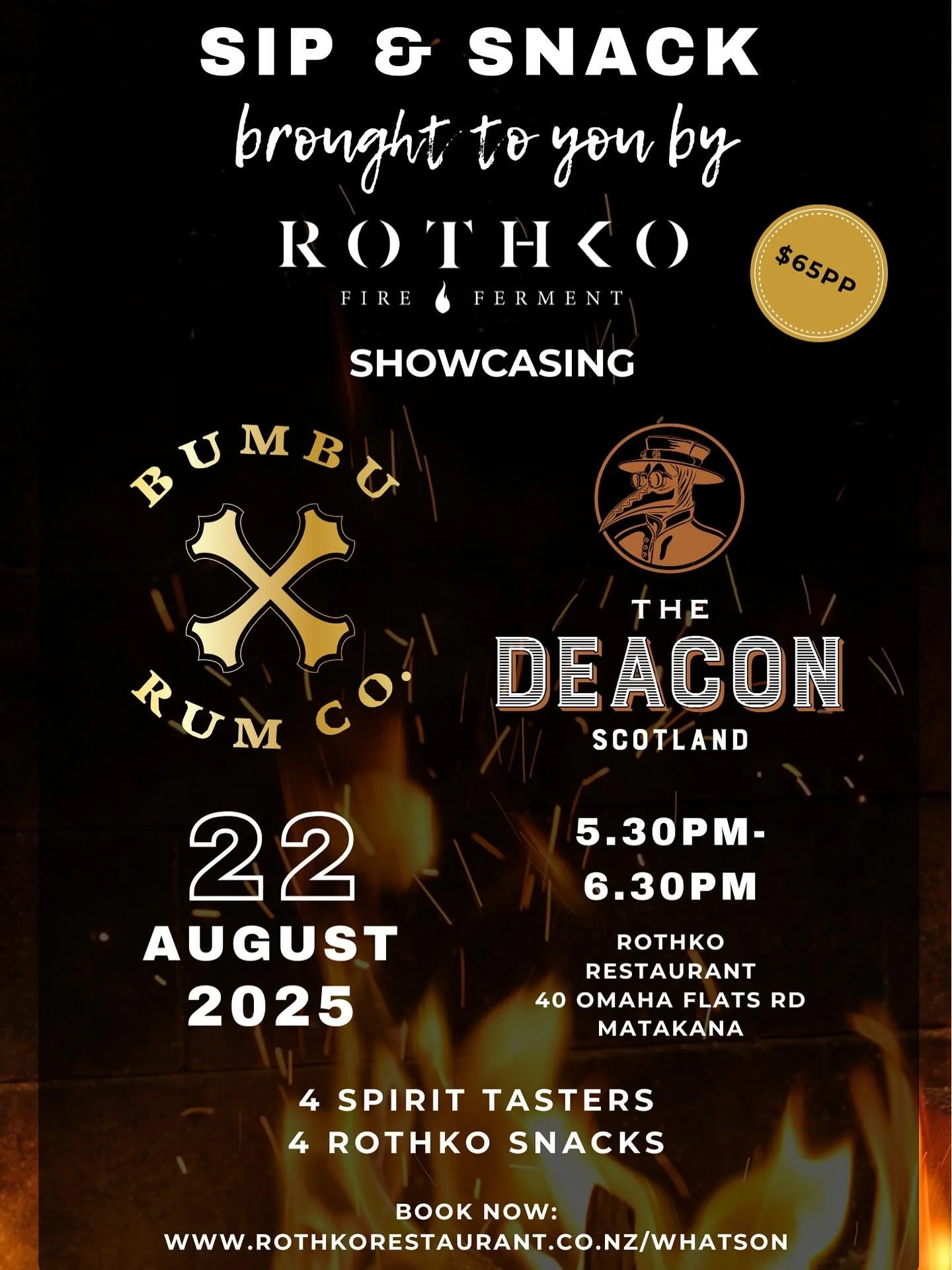Sip &amp; Snack at Rothko 🥃✨
We&rsquo;re teaming up with Deacon Whiskey and Bumbu Rum for a flavour-packed evening of bold spirits and creative snacks.
 
🗓️ Friday 22nd August | 5.30pm
📍 Rothko Restaurant
🥃 4 tastings + 4 Rothko snacks
👥 Communa