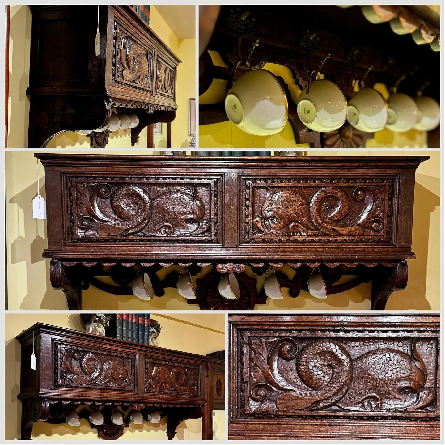 Carved Oak French &ldquo;Dolphin&rdquo; Style Wall Shelf / Coat Rack - Circa 1900
www.GCSAntiques.com
*
#smallbusiness #localbusiness #sanfrancisco #antiques #antiquefurniture #coatrack #sanfranciscoantiques