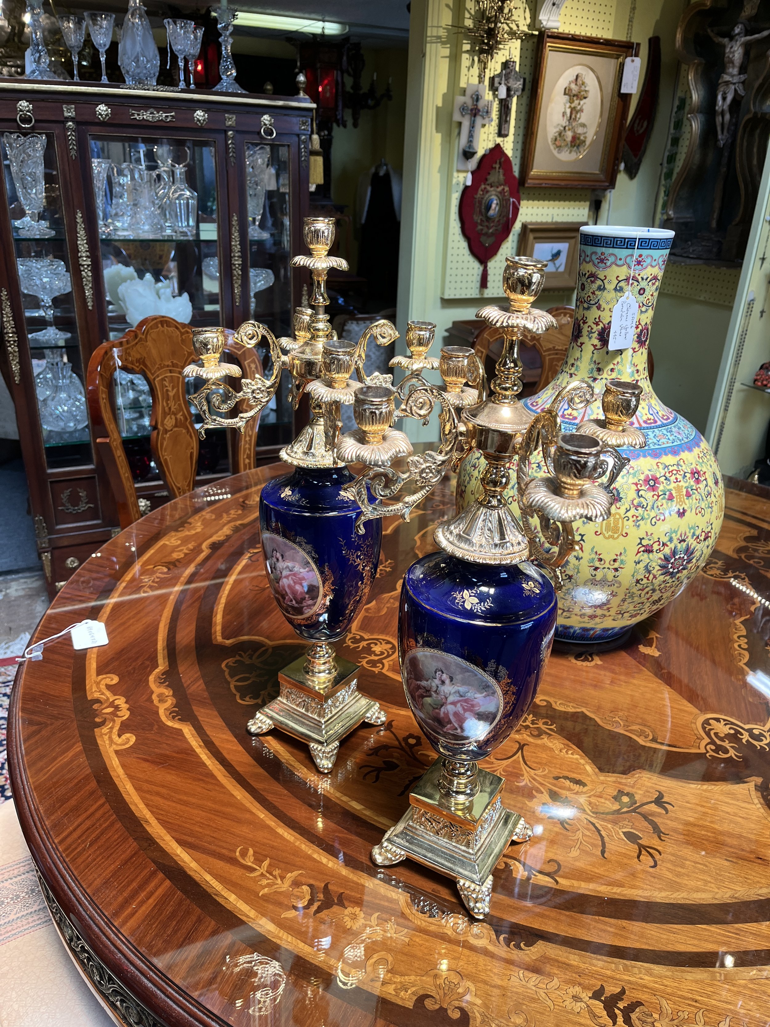 CO8AF24 - Pair of Porcelain Candelabra
