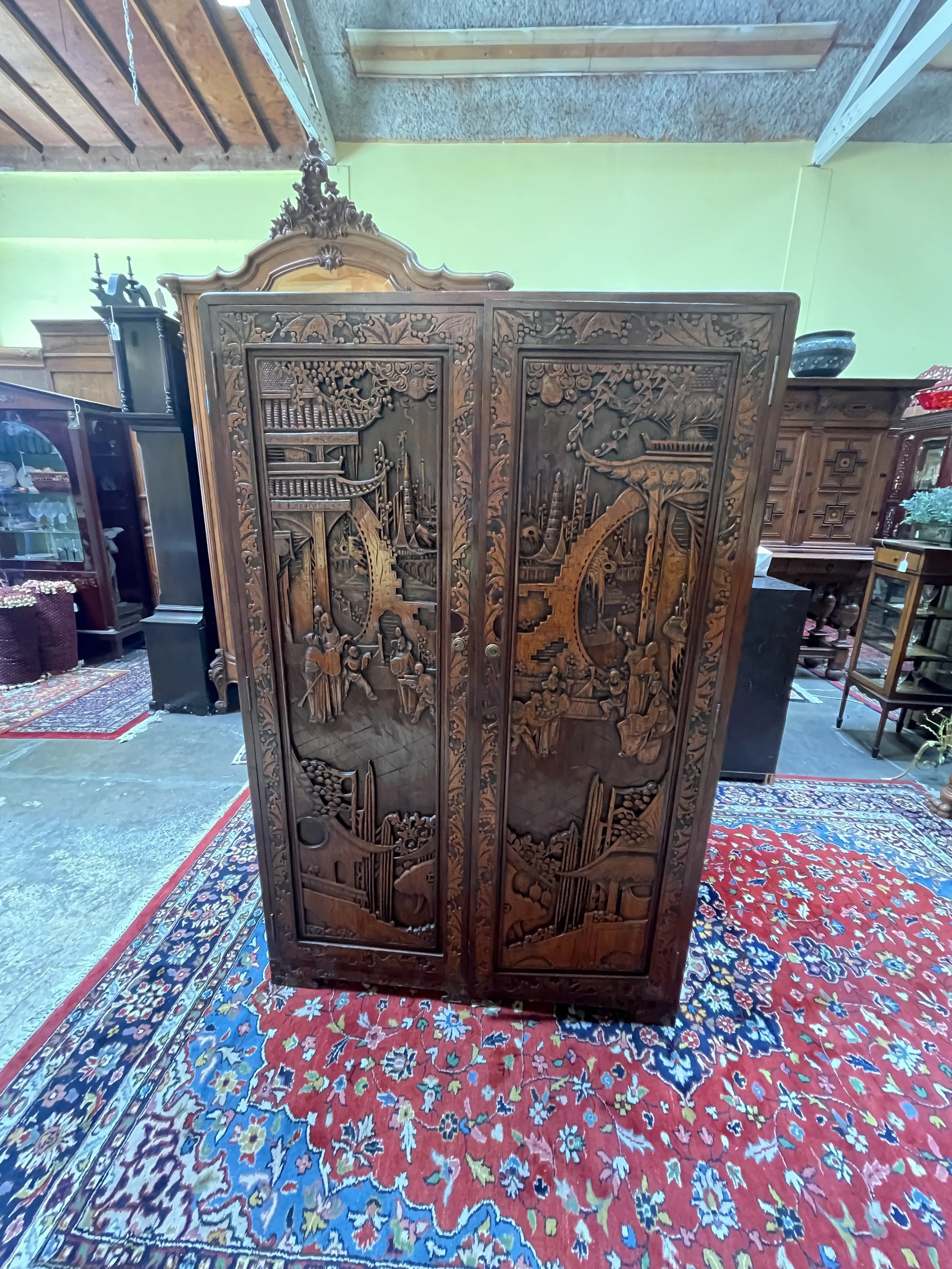 8RM17 - Heavily Carved Double Door Amoire
