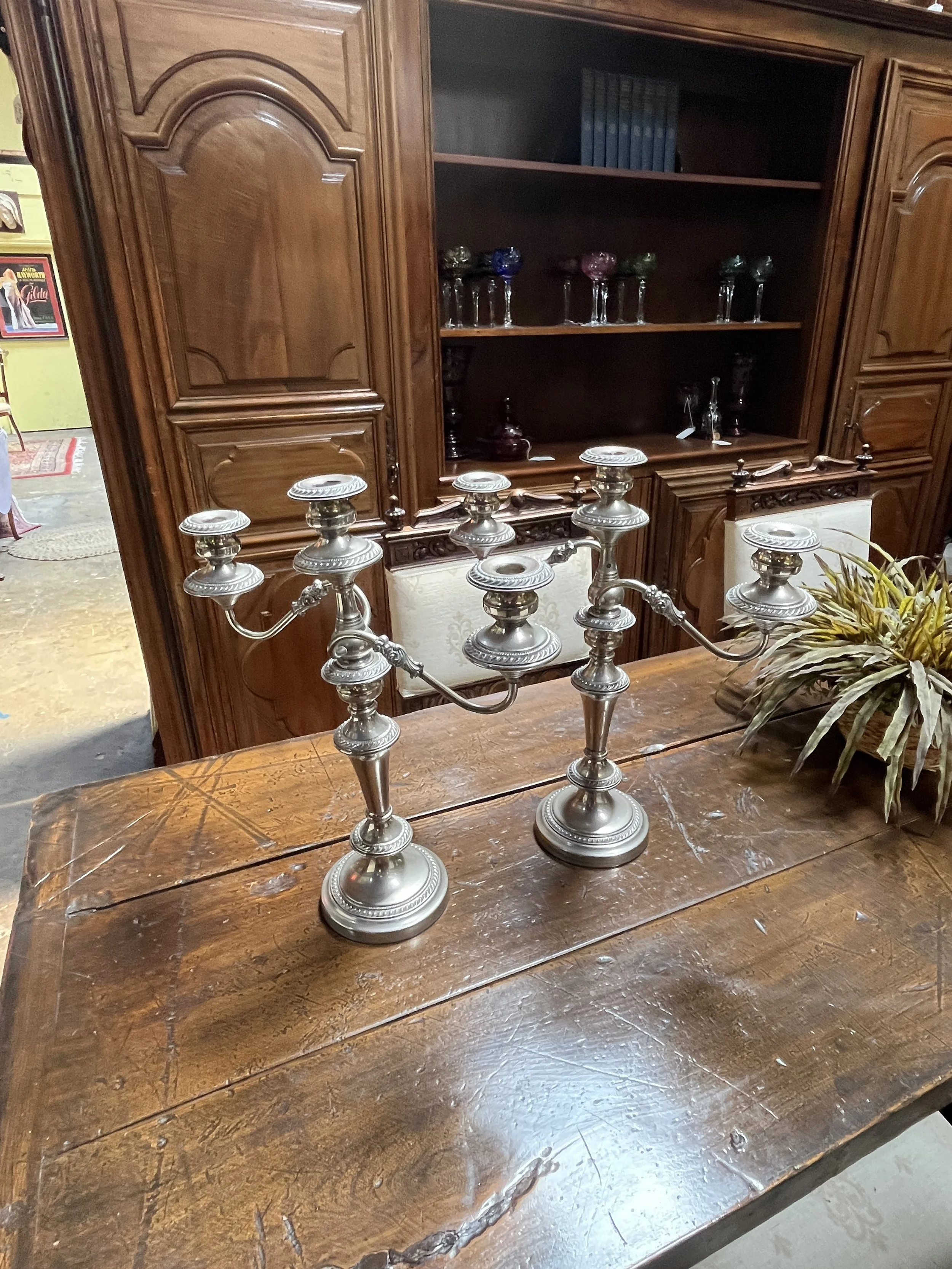 7RM6 - Pair of Chrome Plated Candlesticks