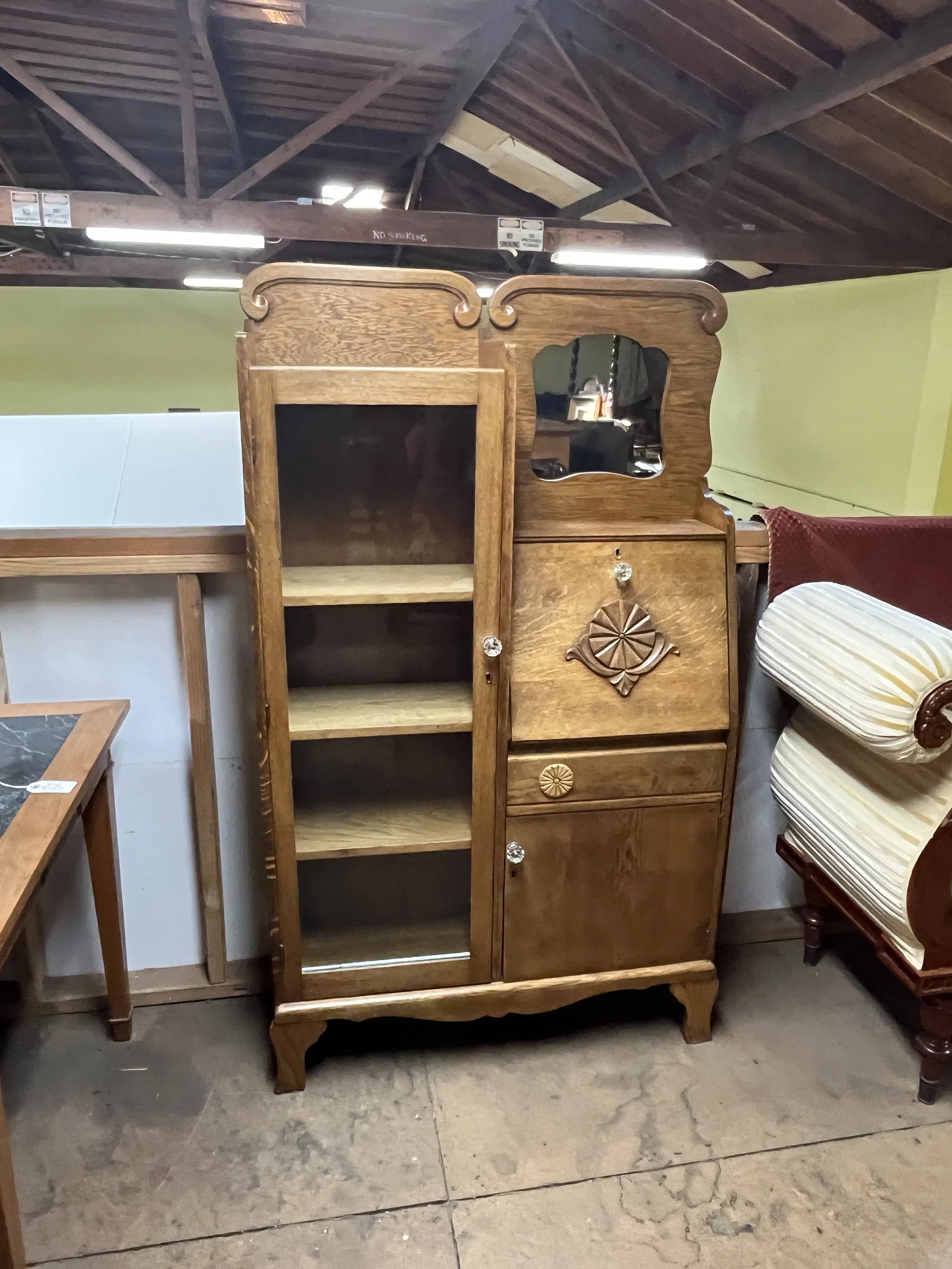 CO10MD78 - Oak Secretary/Display