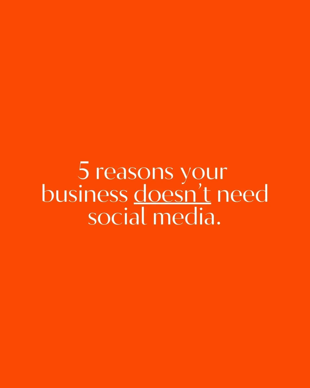 This is obviously a joke&hellip; but honestly, a lot of businesses still treat social media like it&rsquo;s optional. 👇🏻

There are plenty of reasons businesses think they don&rsquo;t need social media:

&ldquo;Word of mouth is enough.&rdquo;
&ldqu