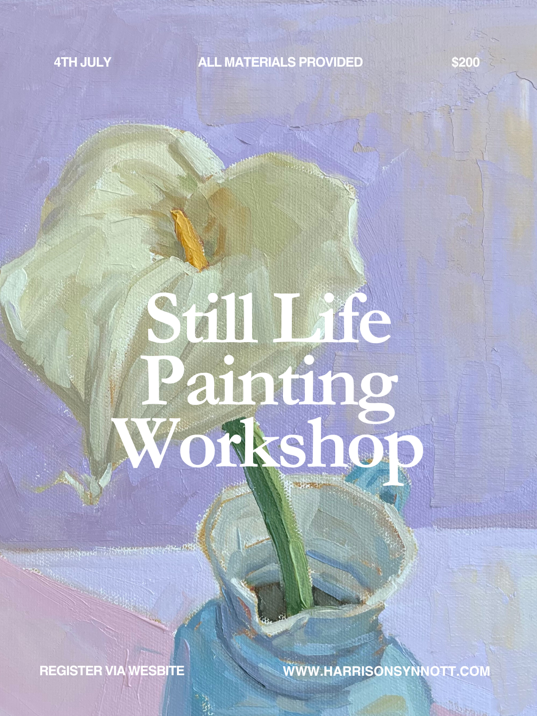 One Day Still Life Painting  Workshop - Saturday 4th July