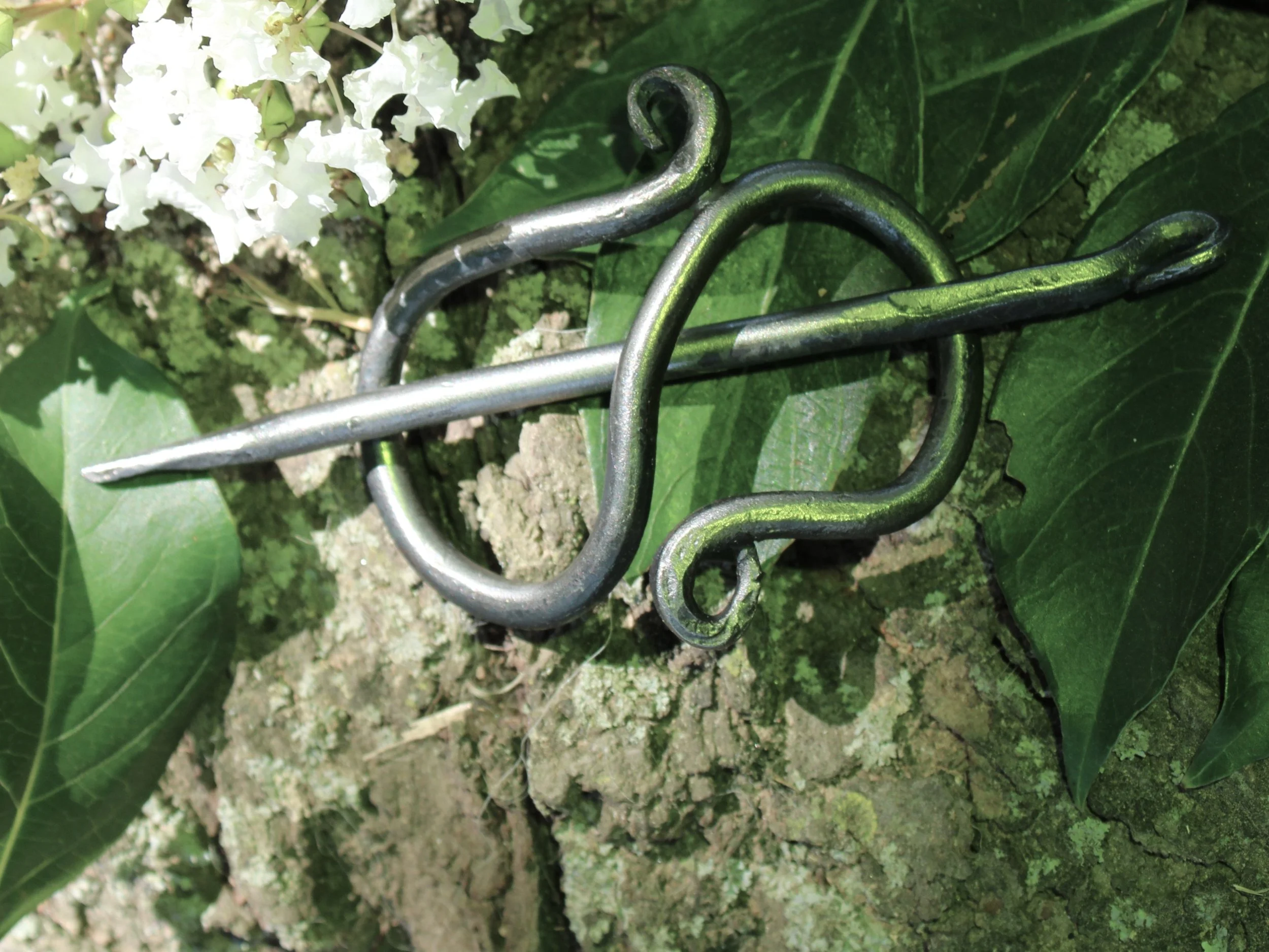 Hand forged hair pin/shawl pin