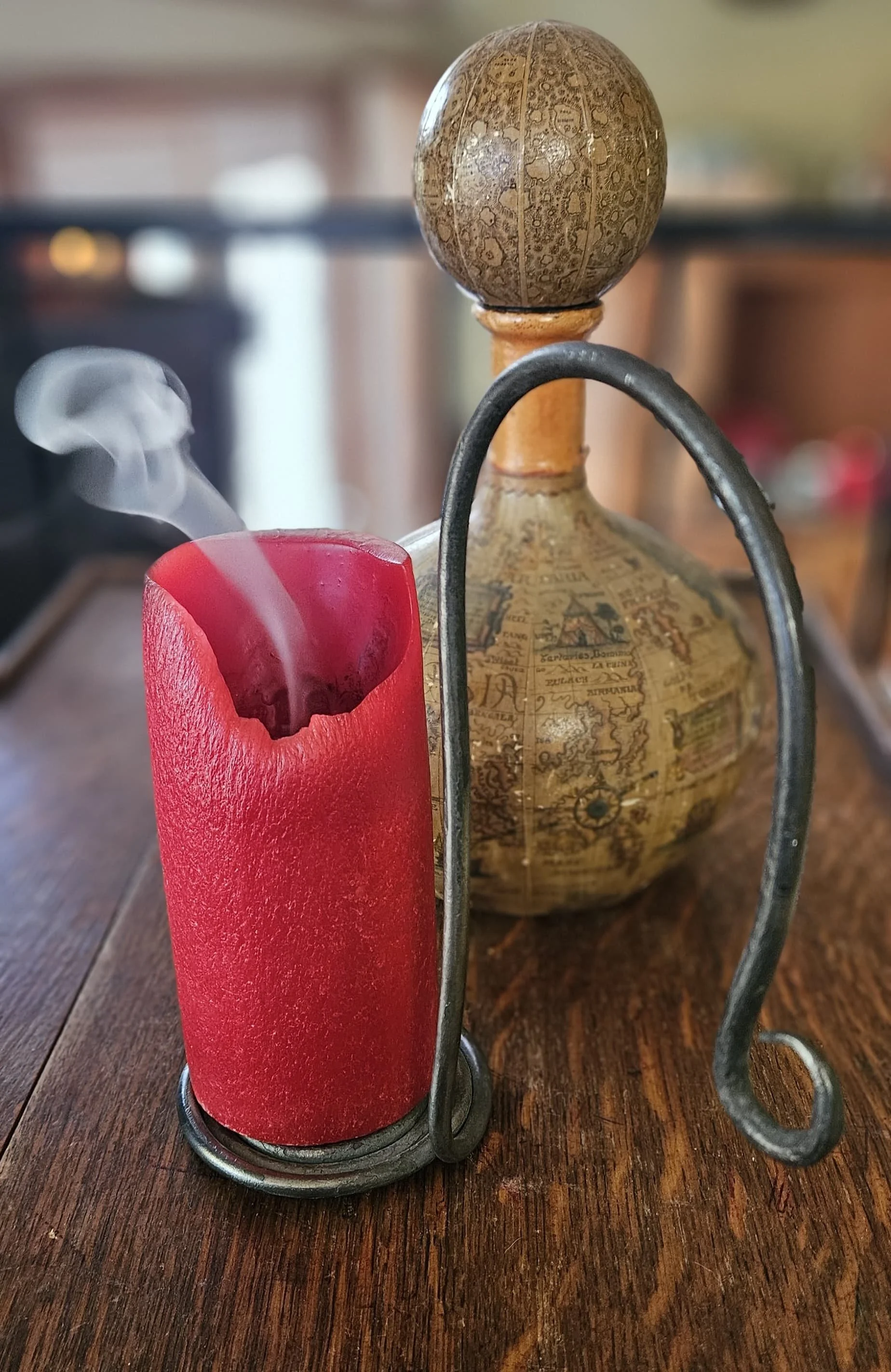 Hand-made-candle-holder-and-candle