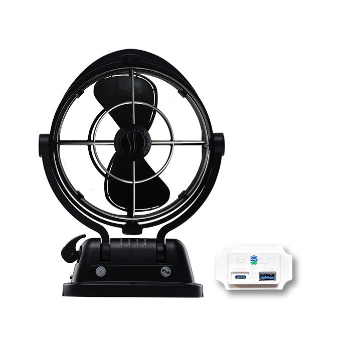 Nomadic RV Fan (Black) with USB Fast Charger (White).jpg