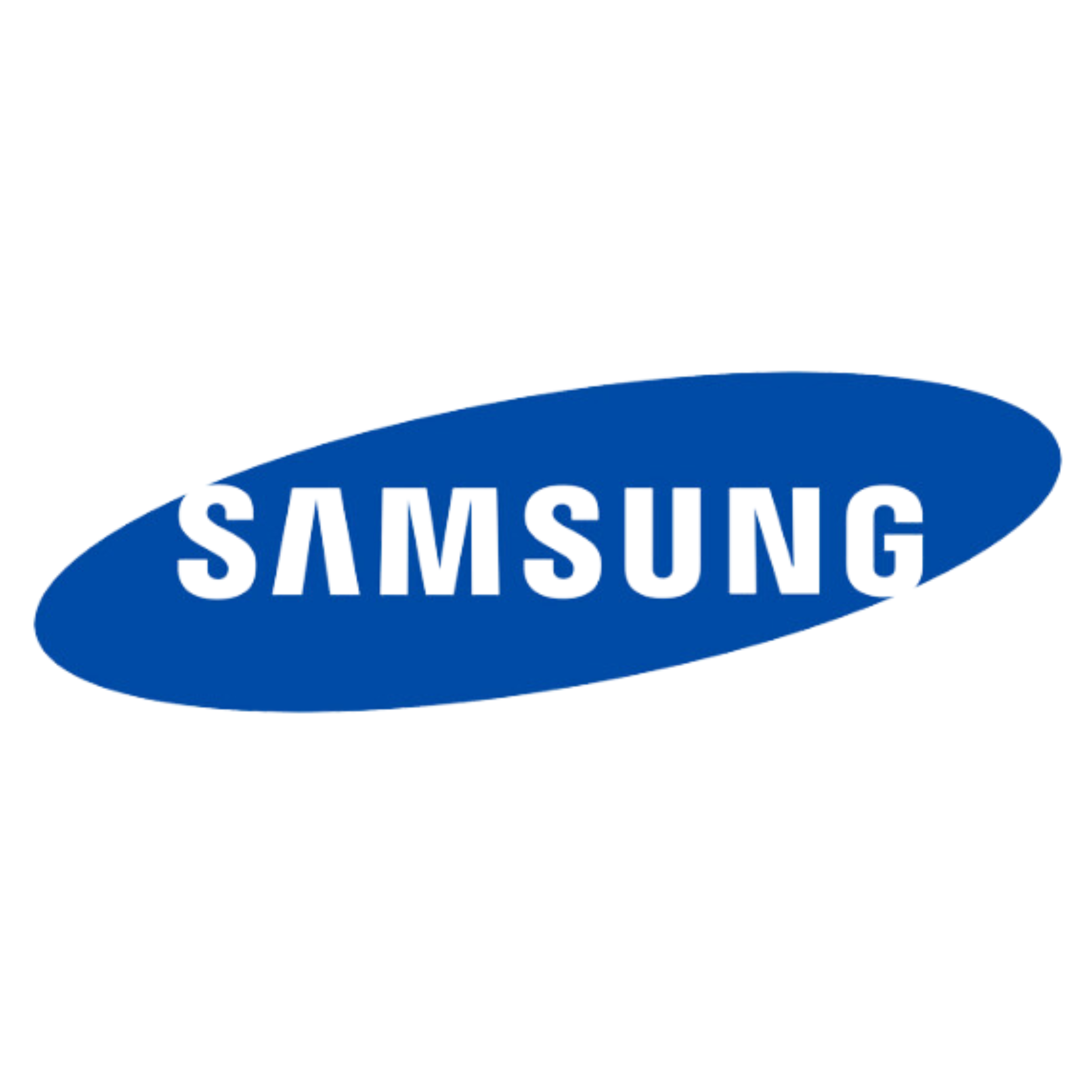 Samsung logo with blue oval shape and white text
