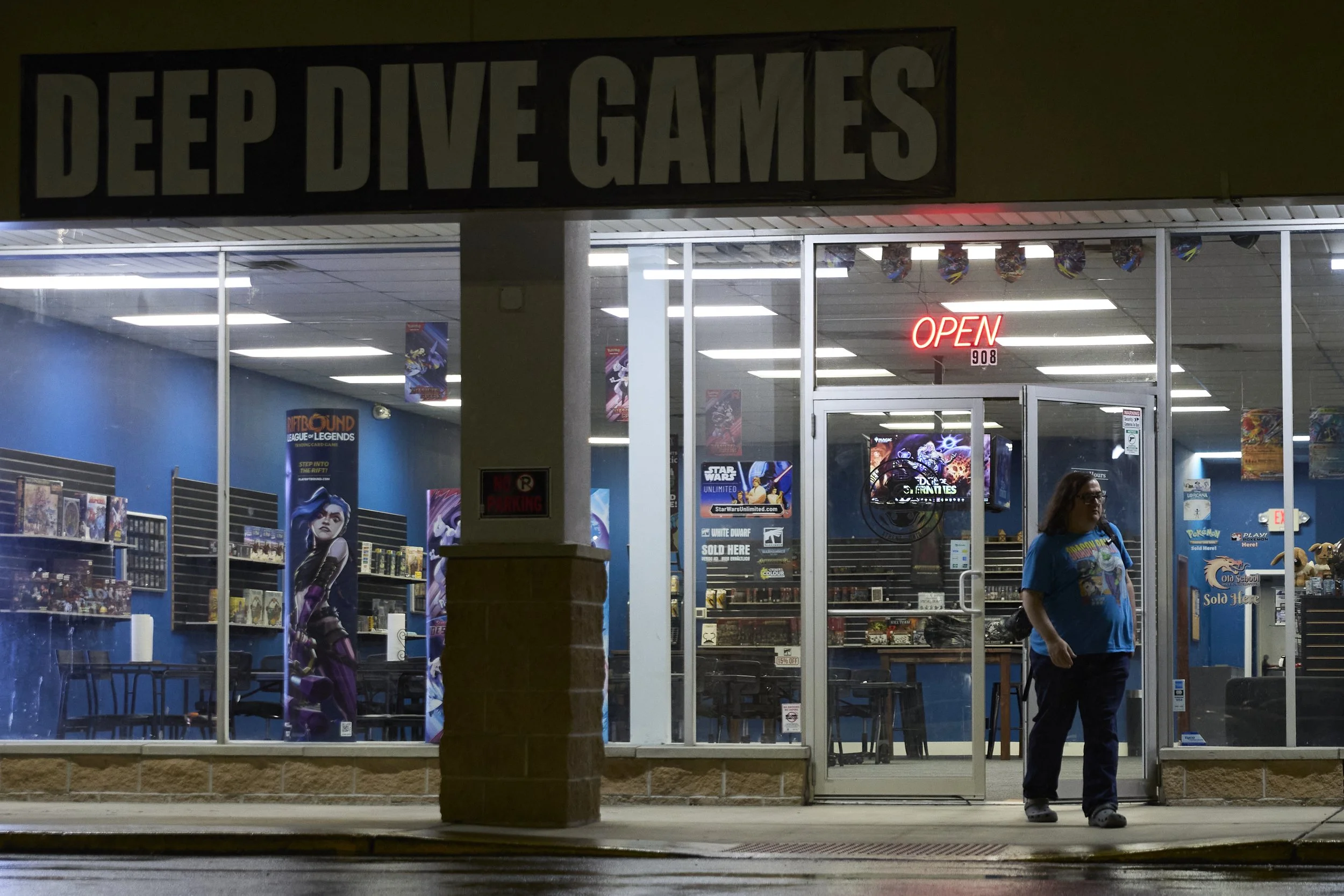 Deep Dive Games is a shop that focuses on card and board games. Every night, they have different groups of people play games ranging from Magic: The Gathering, Pokémon, and Warhammer.