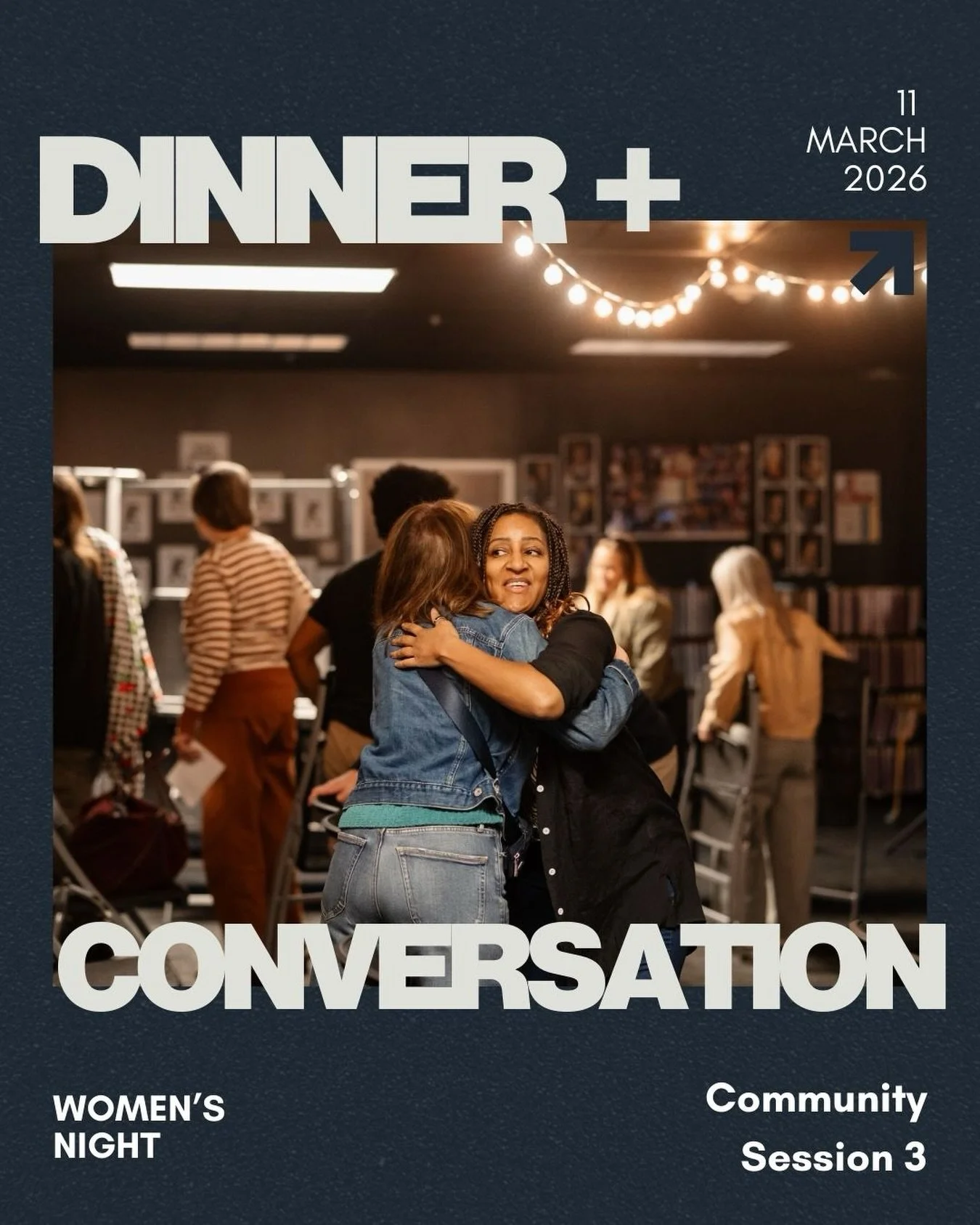 Ladies! This Wednesday night is our March edition of Dinner + Conversation! 

These evenings have been a sweet opportunity to live connected and grow together as we share a meal, watch a short teaching video, and engage in meaningful conversation tog