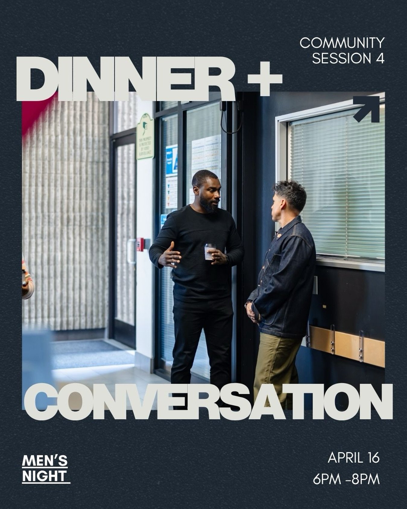 Men! Join us THIS Thursday for our April edition of Dinner + Conversation!

These evenings have been such a great opportunity to live connected and grow together as we share a meal, watch a short teaching video, and engage in meaningful conversation 