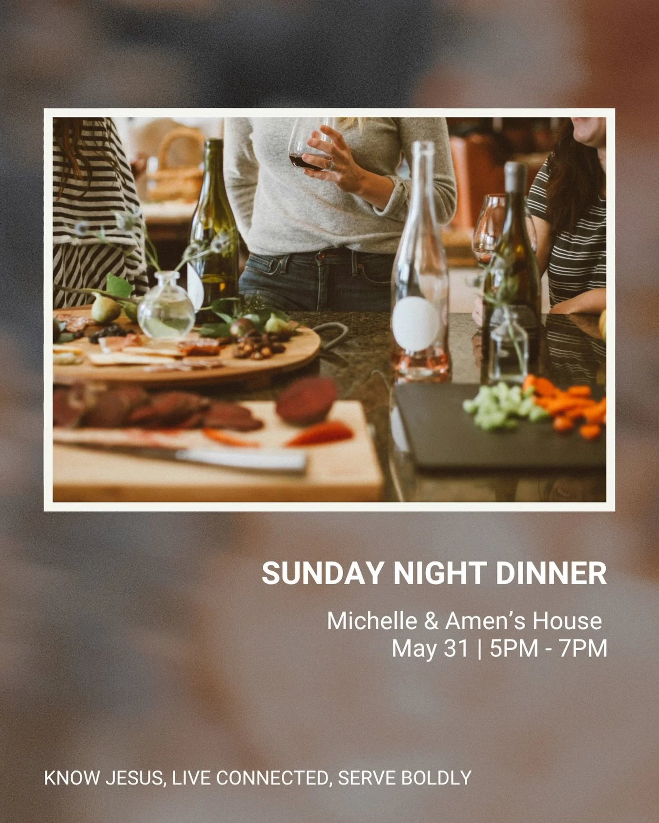 Sunday Night Dinner is THIS WEEKEND 🍽️

Once a month, we set aside a Sunday evening to slow down, share a meal, and spend intentional time together as a community. 

It&rsquo;s one of the ways we live out our core value: LIVE CONNECTED.

Stop by any