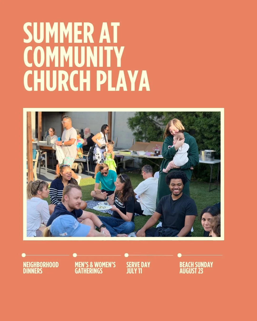 Join us this summer as we create space to slow down together.

To share meals. 
To build deeper community. 
To serve our city. 
And to follow Jesus together. 

Whether it&rsquo;s gathering around the table at a Neighborhood Dinner, exploring Sabbath 