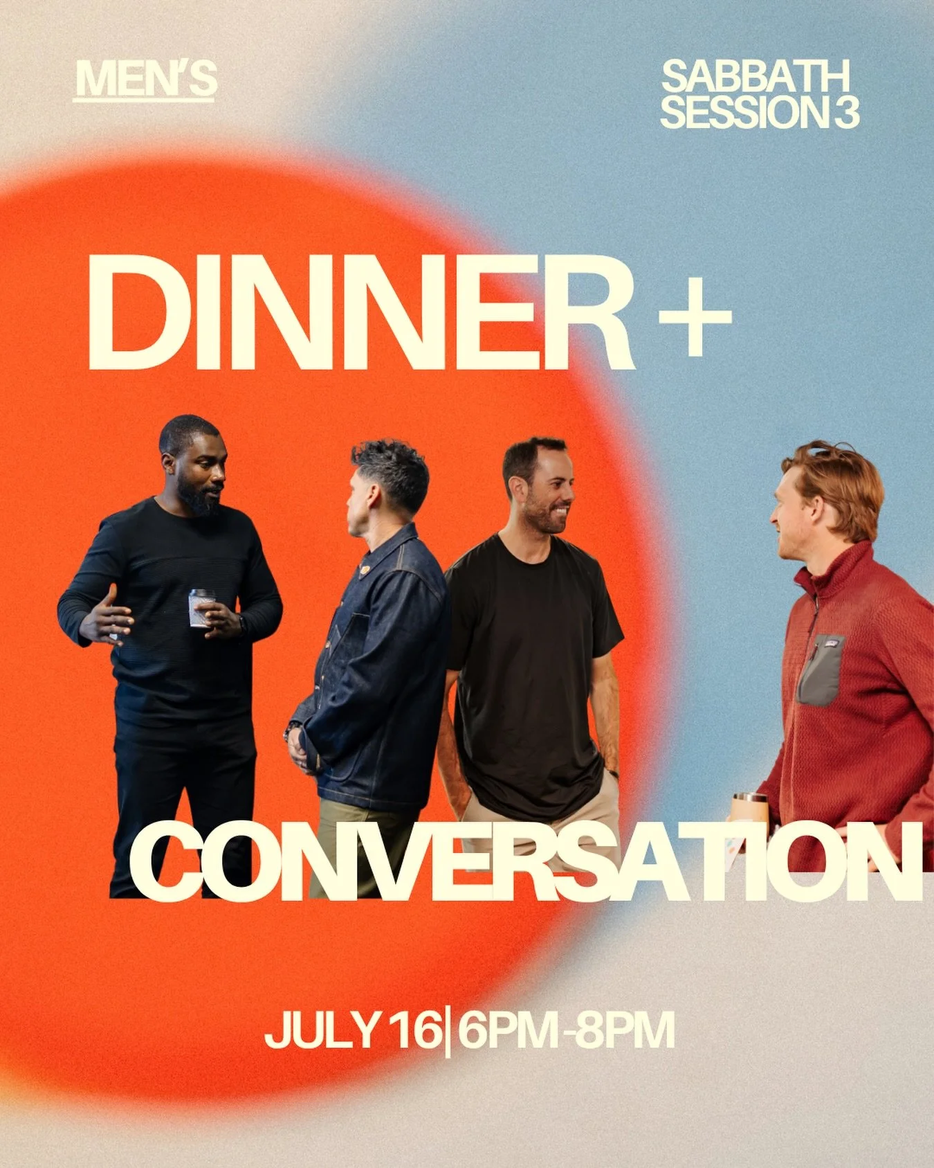 MEN &mdash; TOMORROW NIGHT, our Men&rsquo;s Dinner + Conversation is next up! 🍽️

We&rsquo;ll gather around the table, share a meal, watch a short teaching, and spend time in honest conversation about the invitation Jesus gives us to rest through th