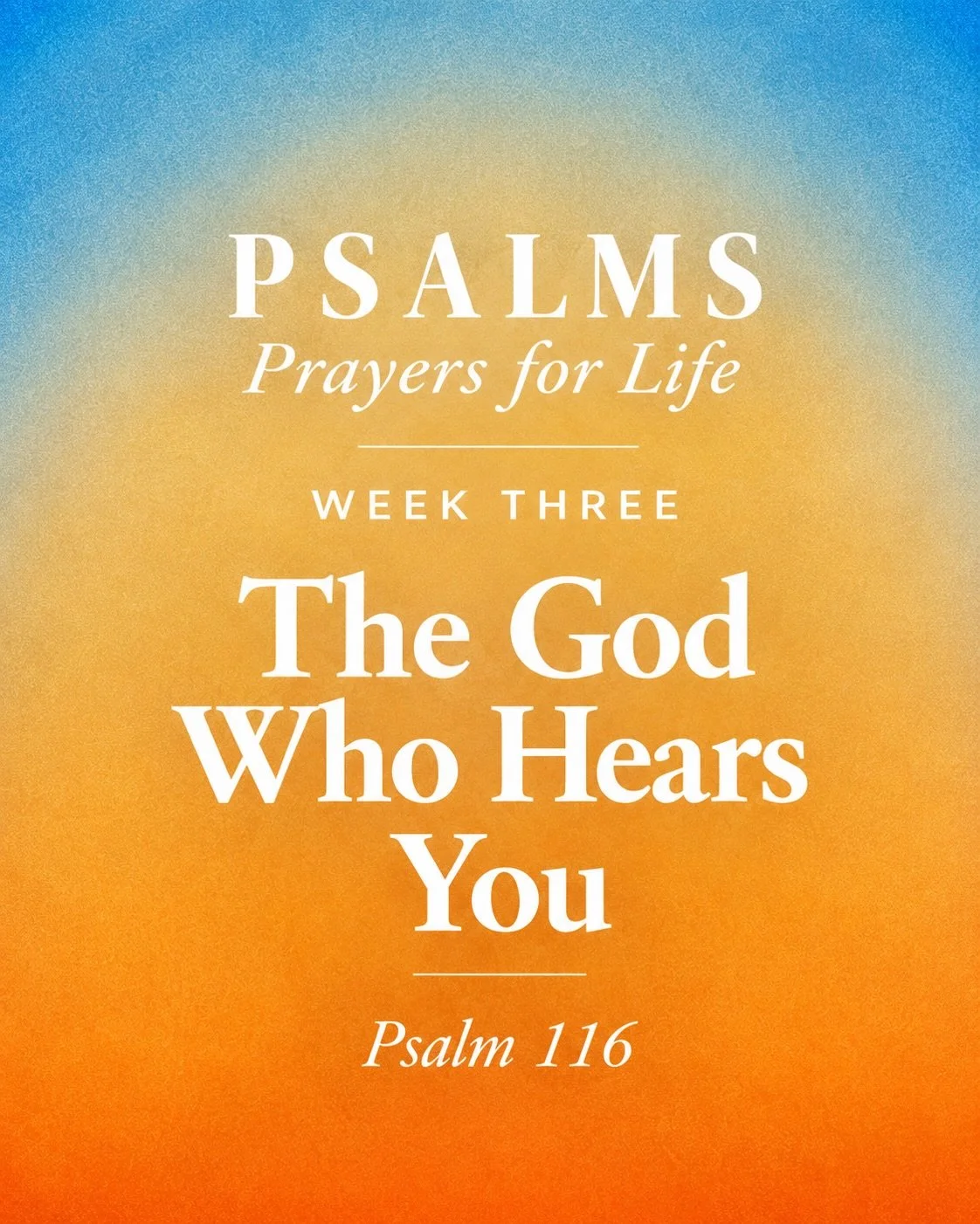 🤍 Yesterday we continued our summer series, Psalms: Prayers for Life, by looking at Psalm 116&mdash;a reminder that prayer isn&rsquo;t about finding the perfect words. It&rsquo;s about bringing your real life before God.

The Psalms teach us that we