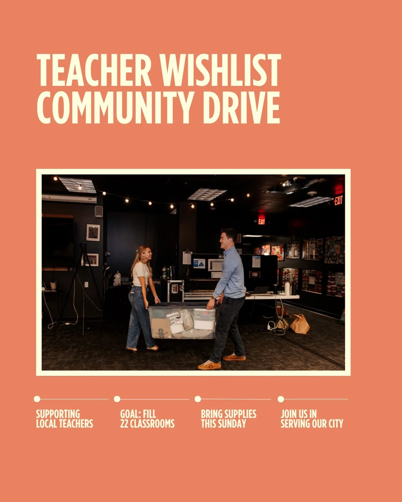 🤍 One of our core values at Community Church Playa is to Serve Boldly.

Each month, we look for a practical way to love our neighbors and serve our city. 🌿

This month, we&rsquo;re inviting our church family to bless local teachers through our Teac